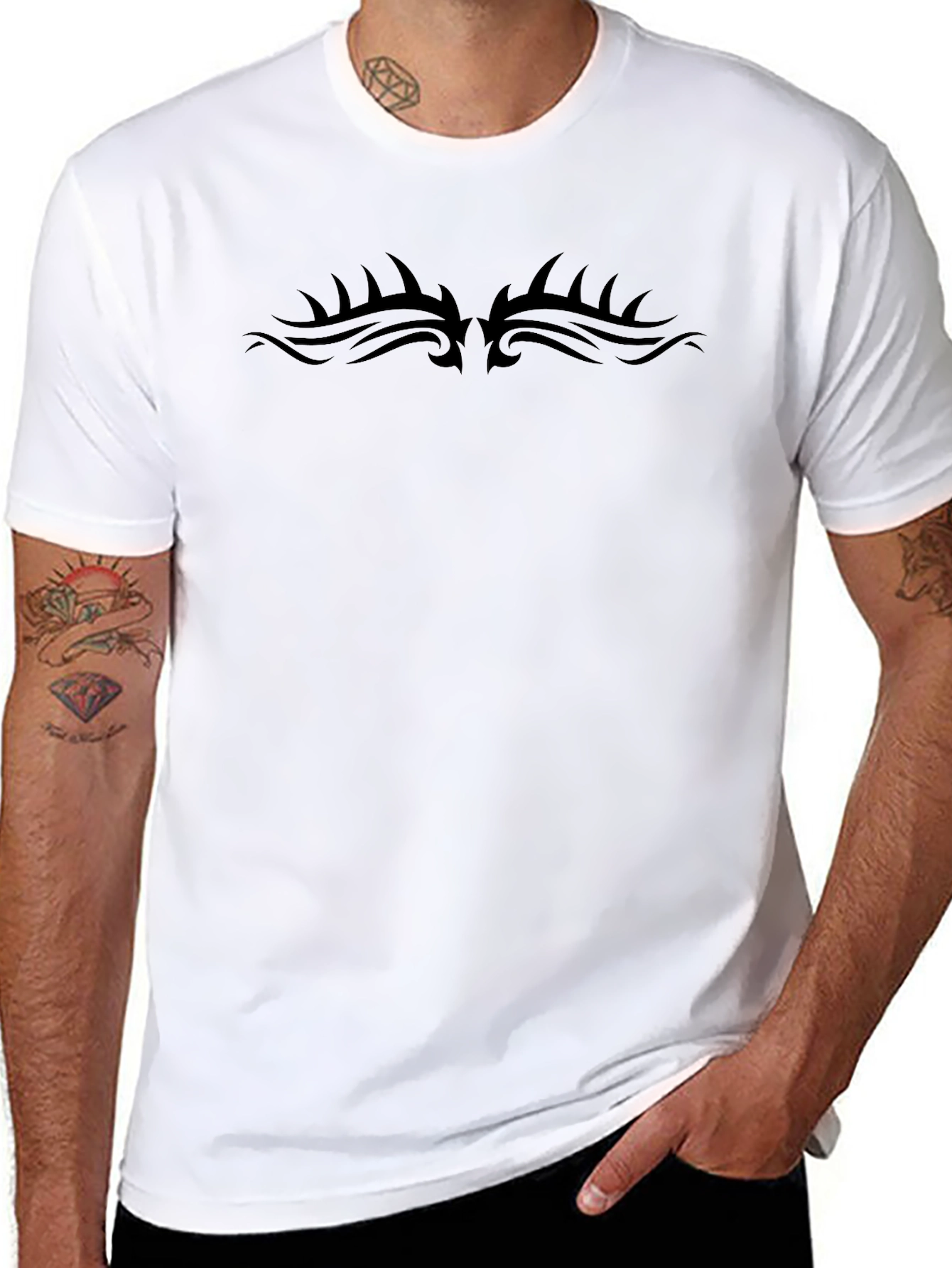 Tribal Design Black T-Shirt - Unique Graphic Tee