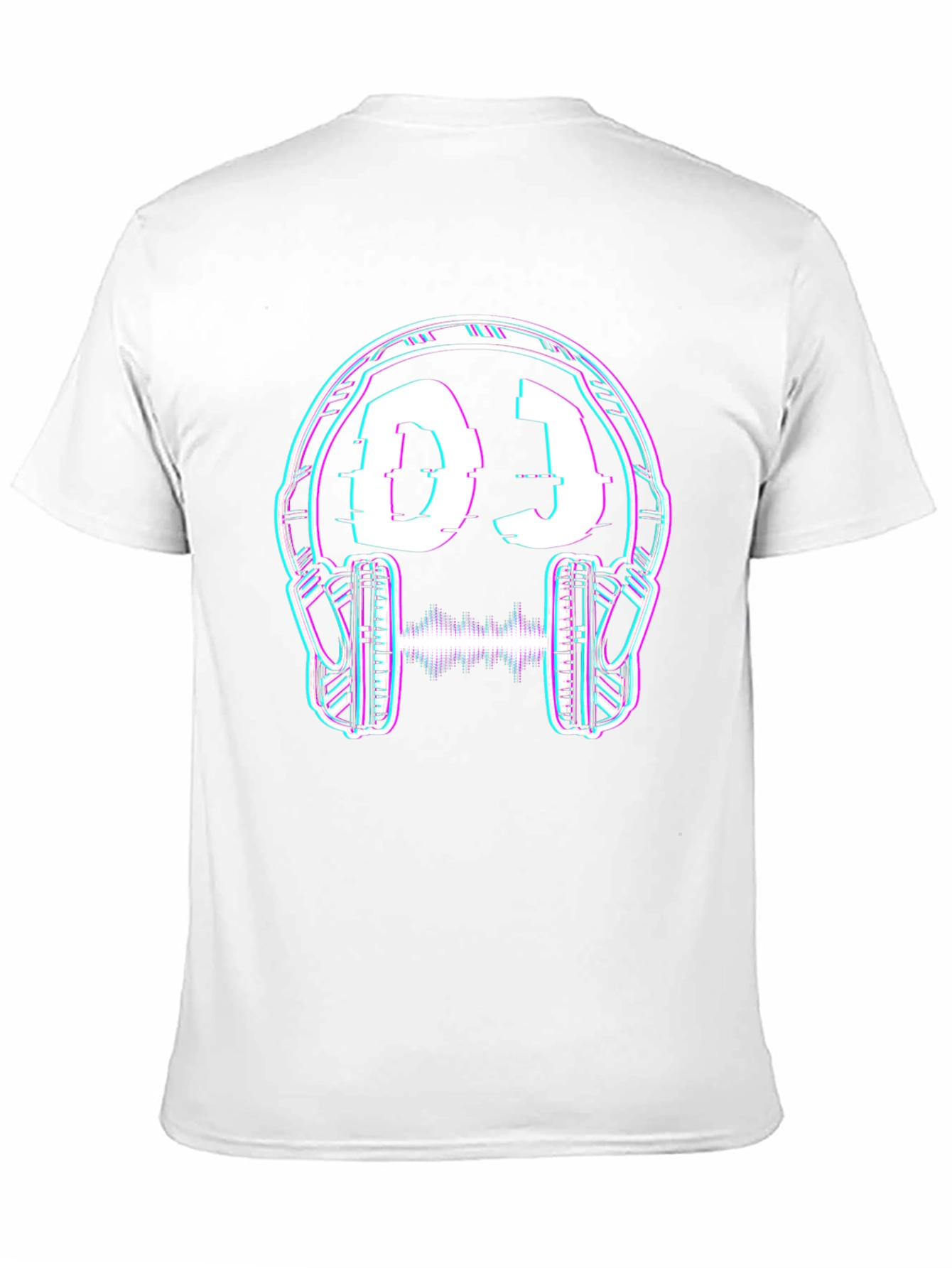 DJ Headphones Glitch Graphic Black T-Shirt