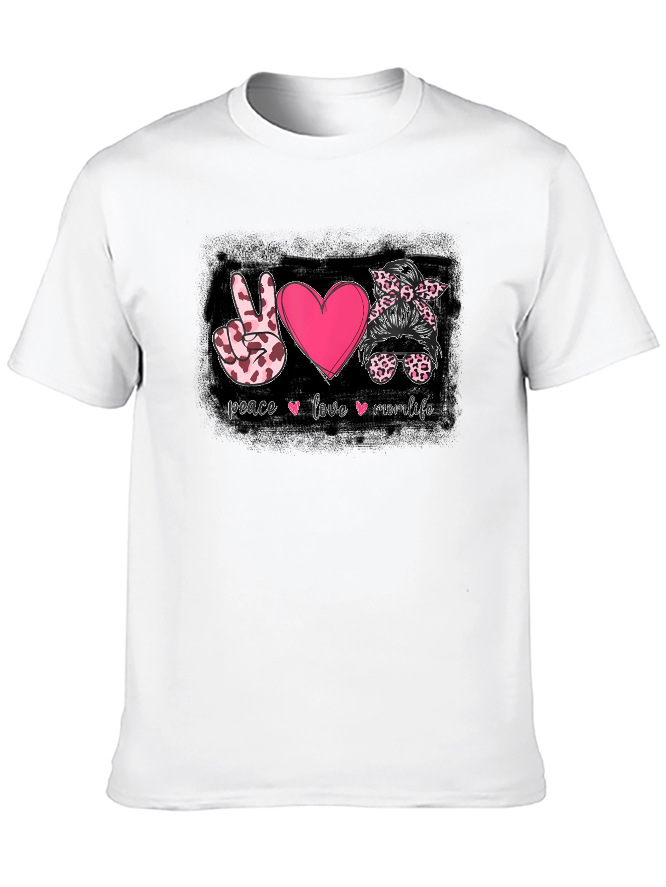 Peace Love Mom Life Graphic T-Shirt