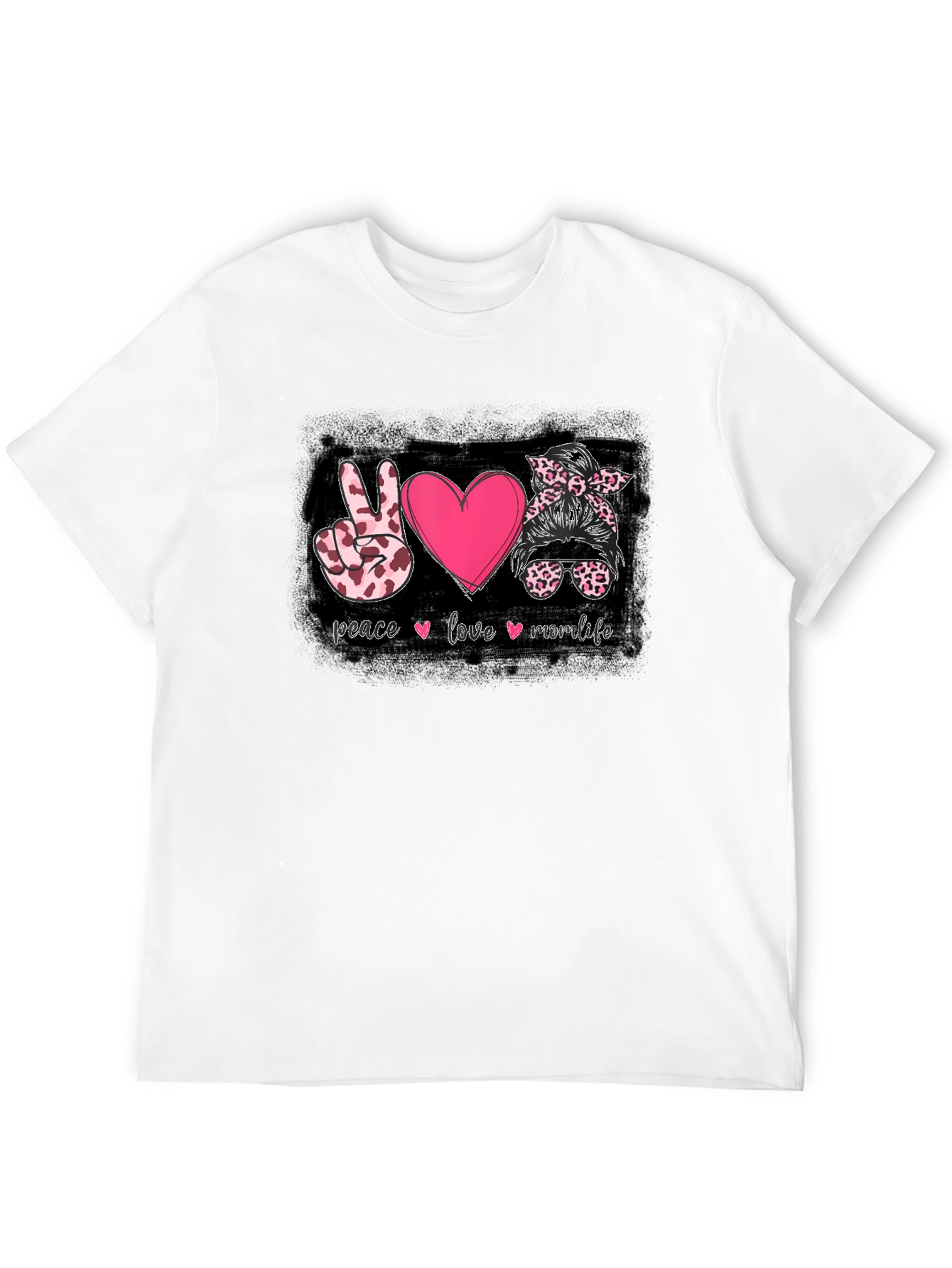 Peace Love Mom Life Graphic T-Shirt