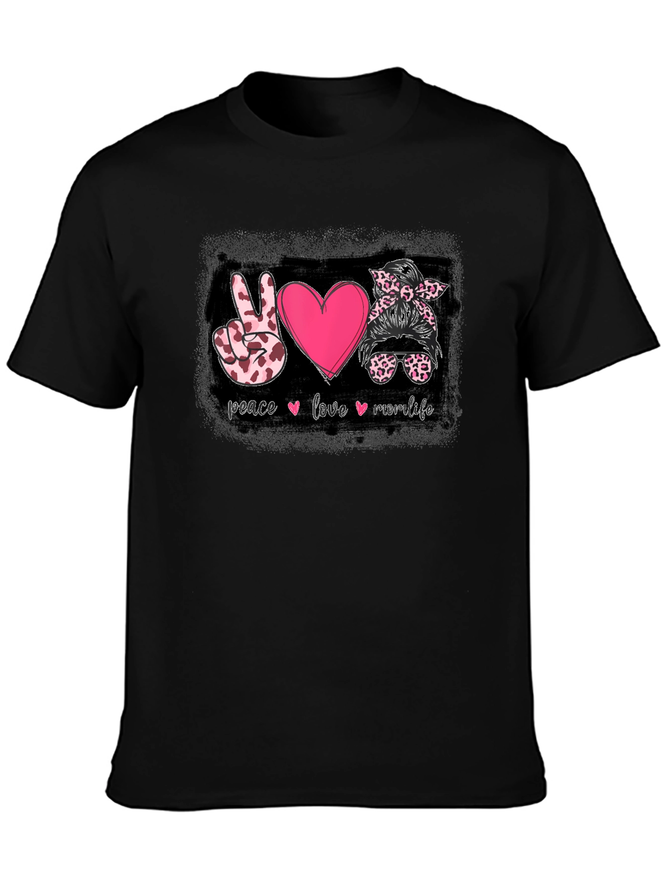 Peace Love Mom Life Graphic T-Shirt