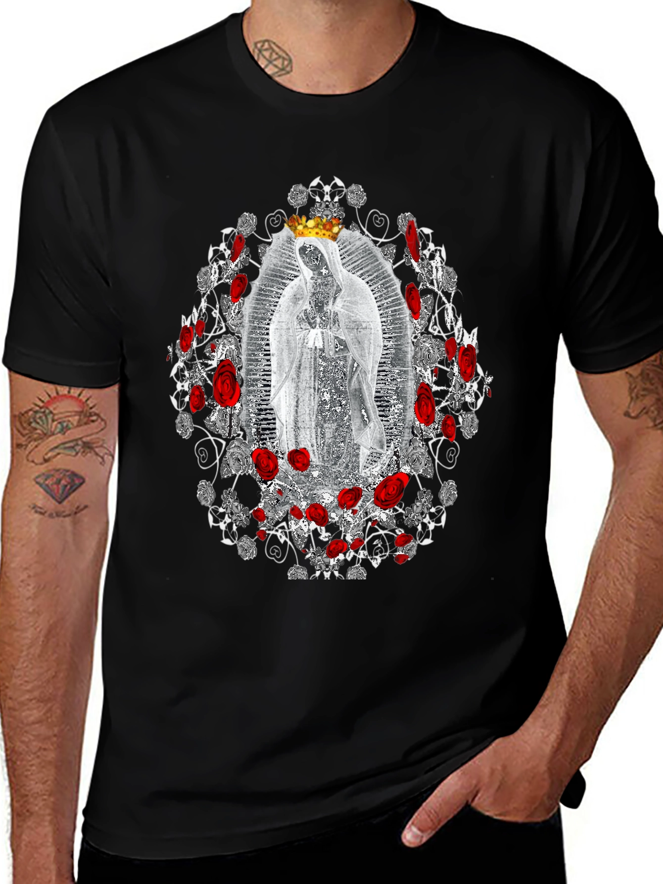 Virgin Mary Rose Crown T-Shirt