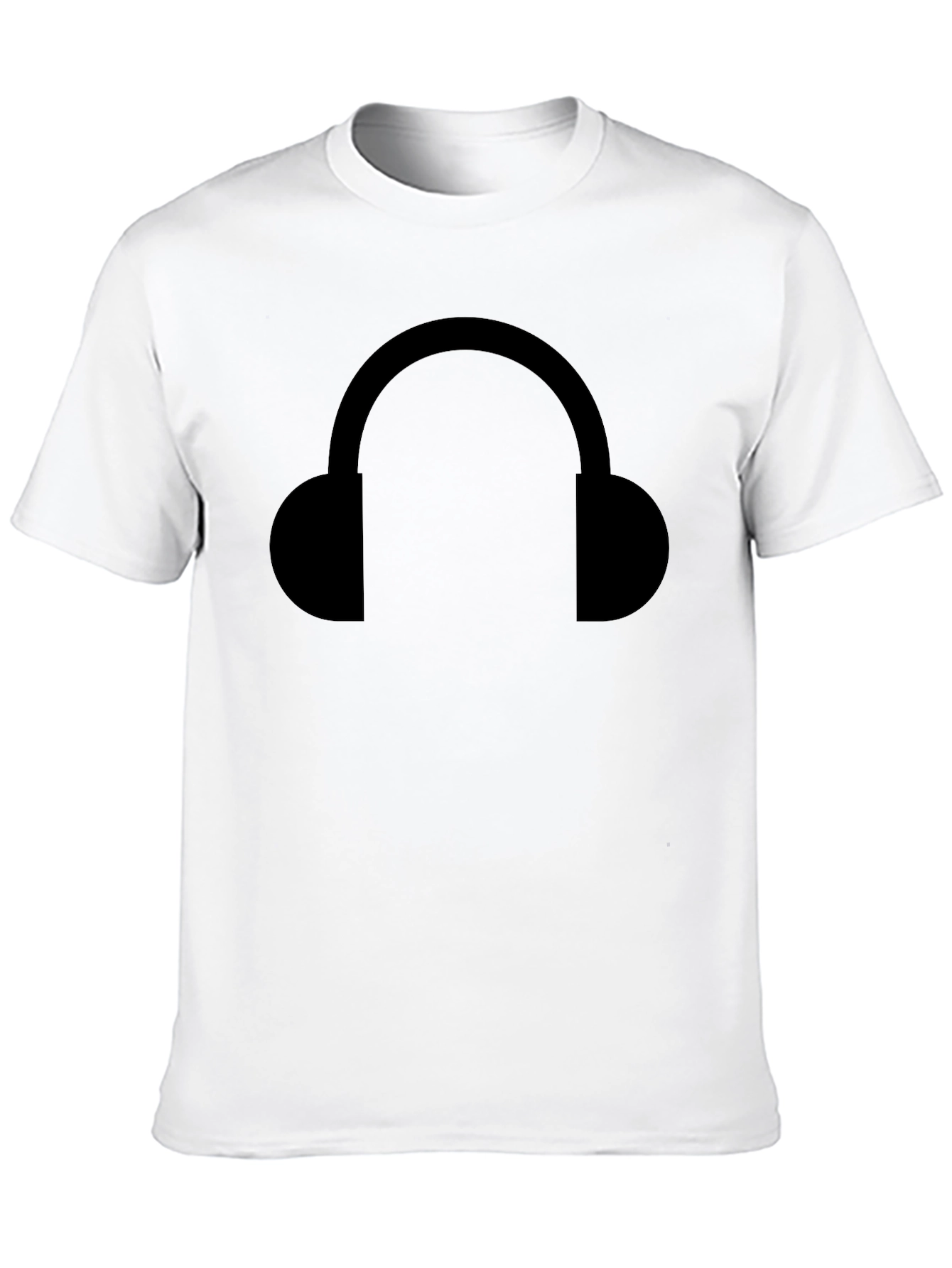 Headphone Graphic Tee - Black Cotton Comfort