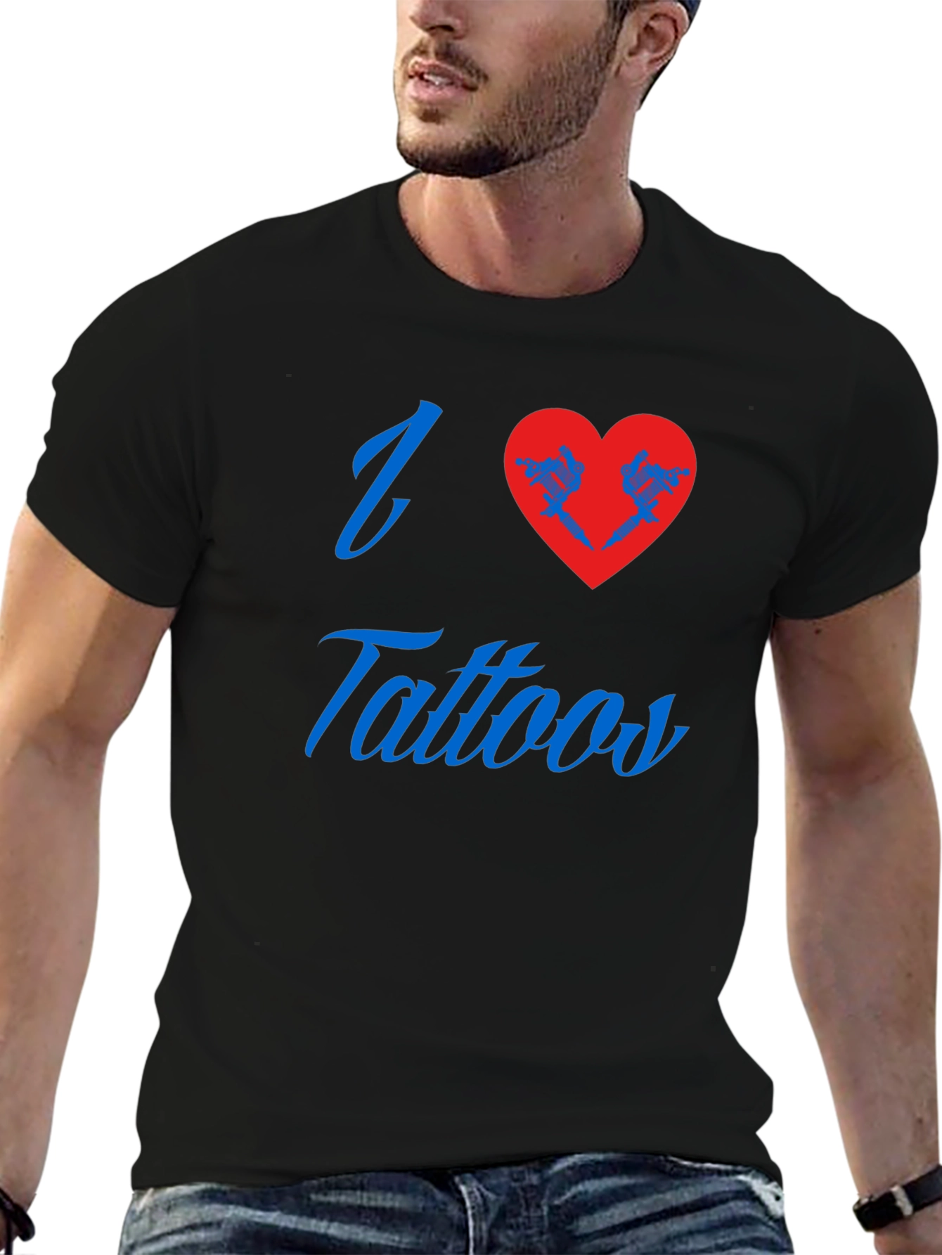I Love Tattoos Black T-Shirt