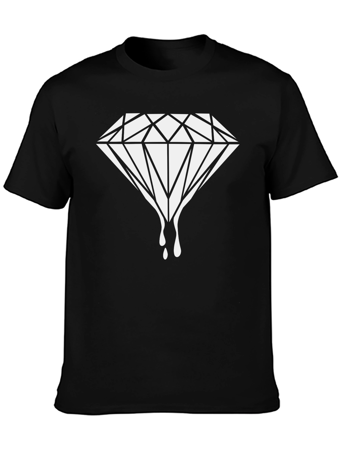 Dripping Diamond Graphic Tee - Black