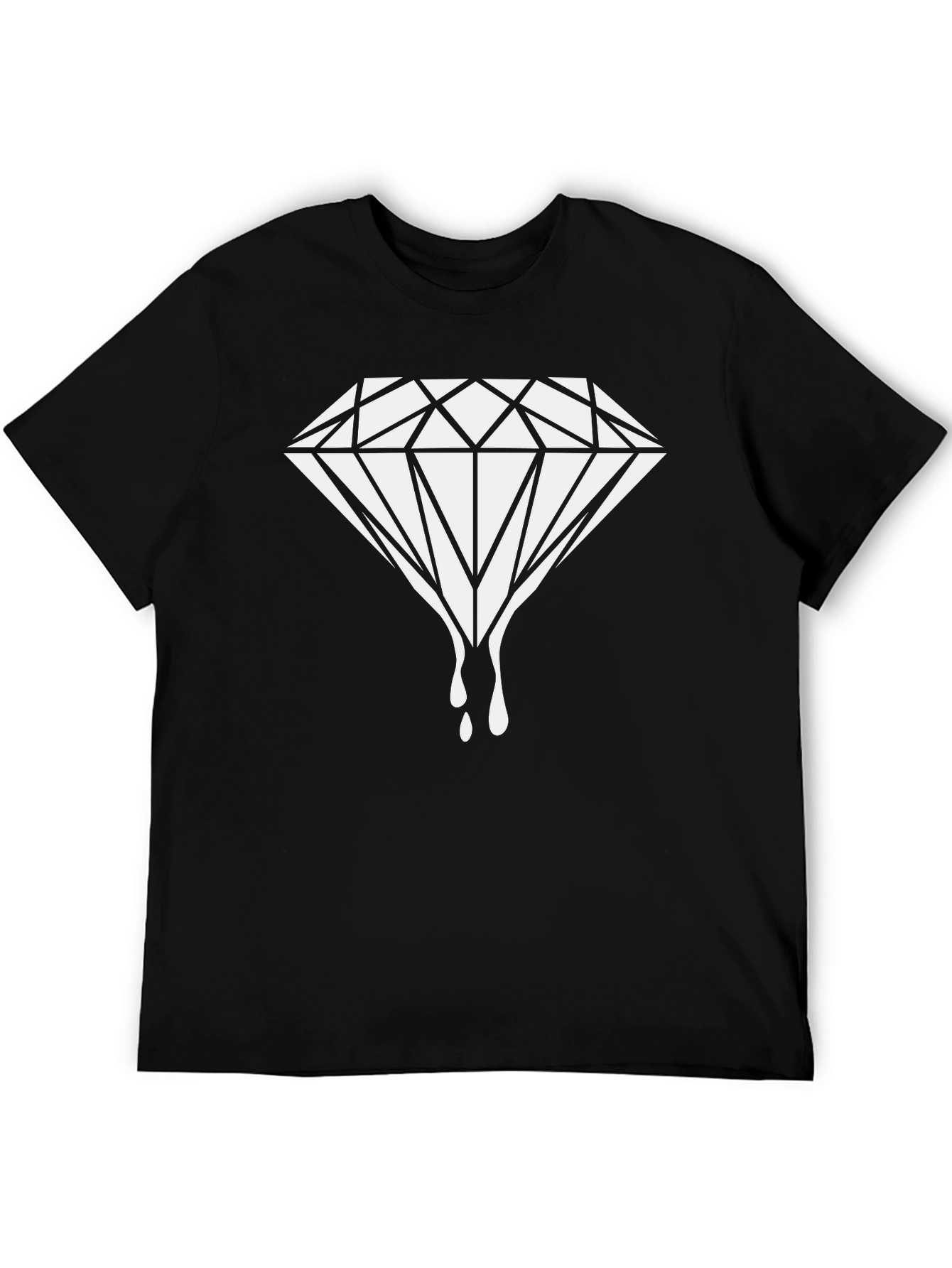 Dripping Diamond Graphic Tee - Black