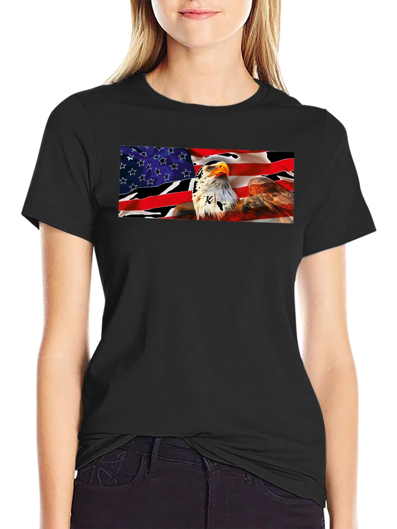American Eagle Flag Graphic T-Shirt - Patriotic Pride