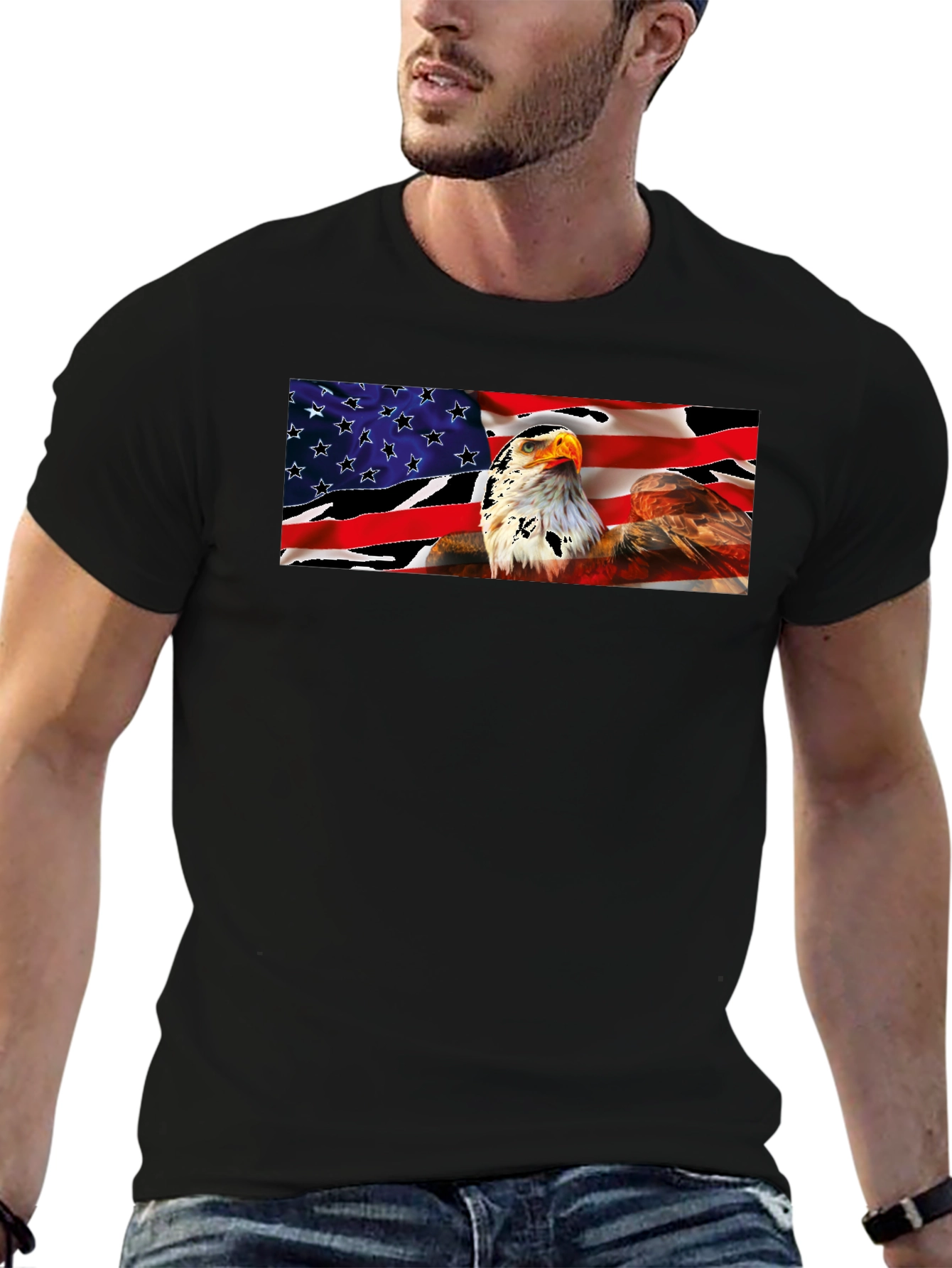 American Eagle Flag Graphic T-Shirt - Patriotic Pride