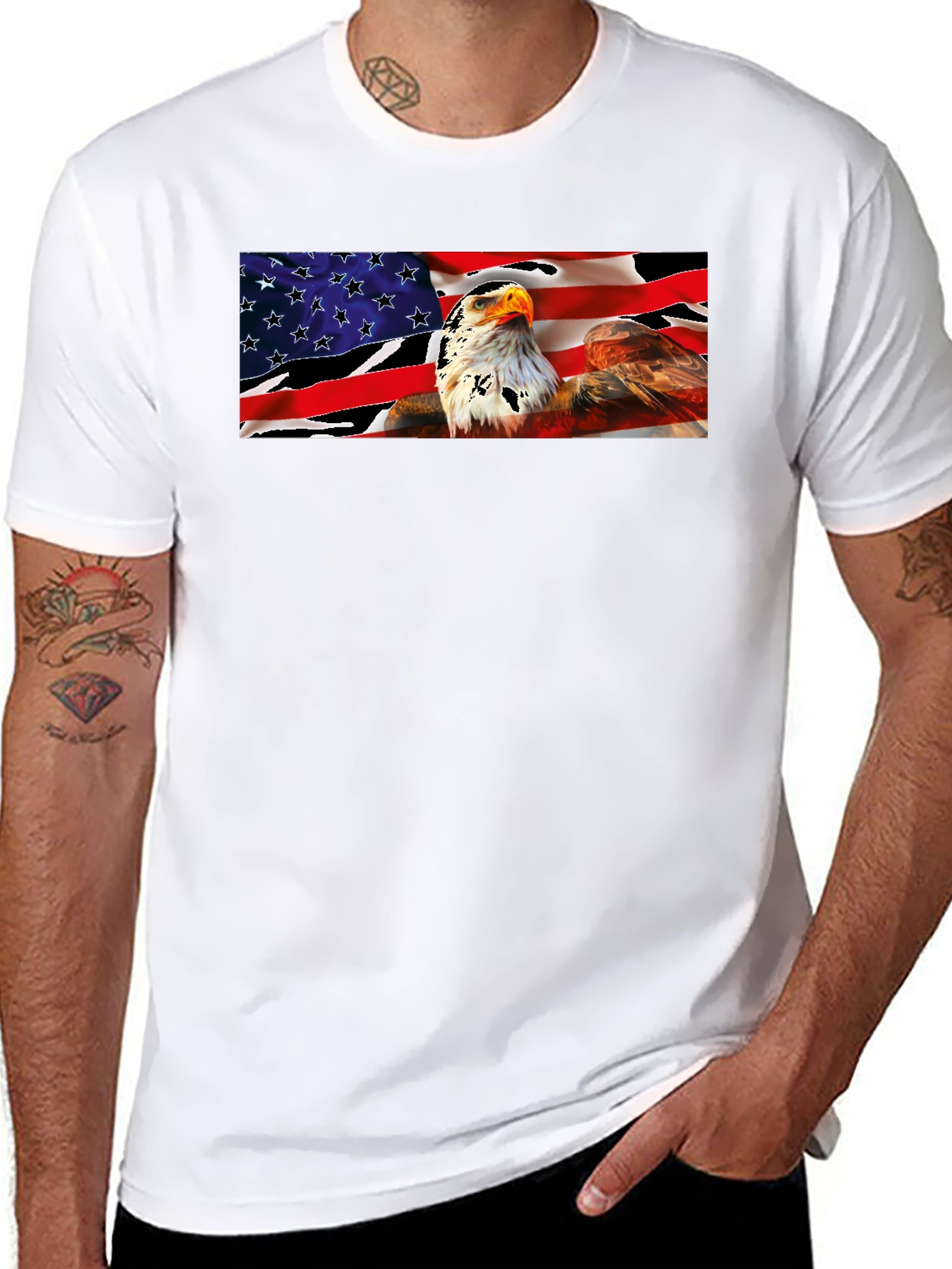 American Eagle Flag Graphic T-Shirt - Patriotic Pride