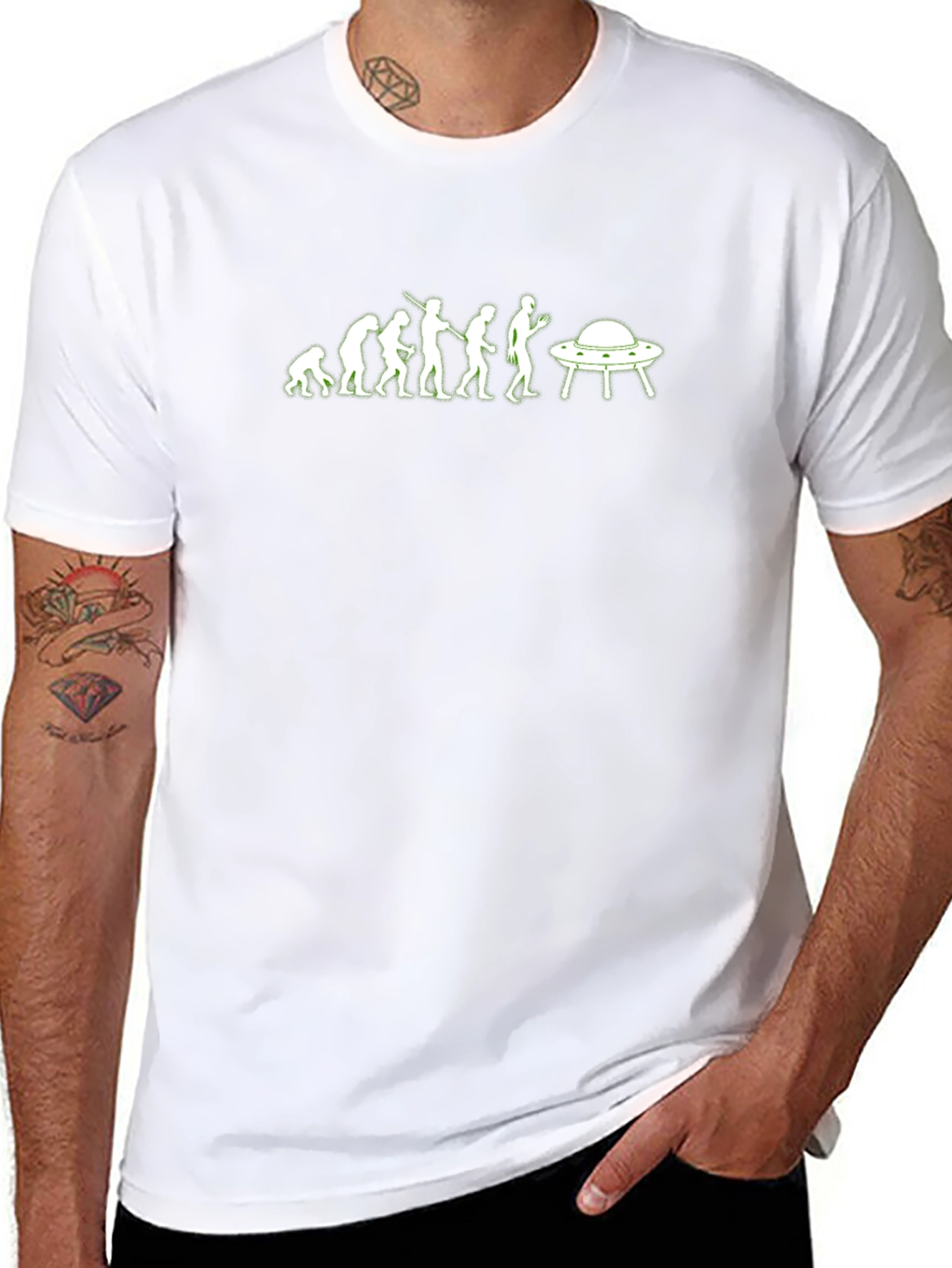 Evolution to UFO Abduction Graphic T-Shirt