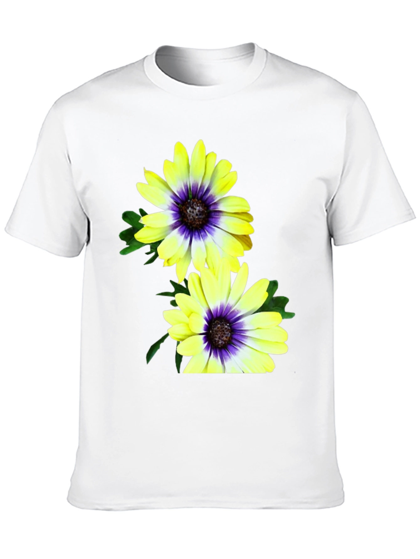 Floral T-Shirt: Yellow & Purple Daisy Print