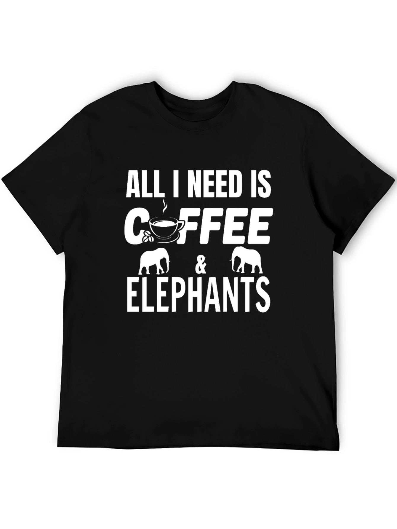 Coffee and Elephants Graphic T-Shirt