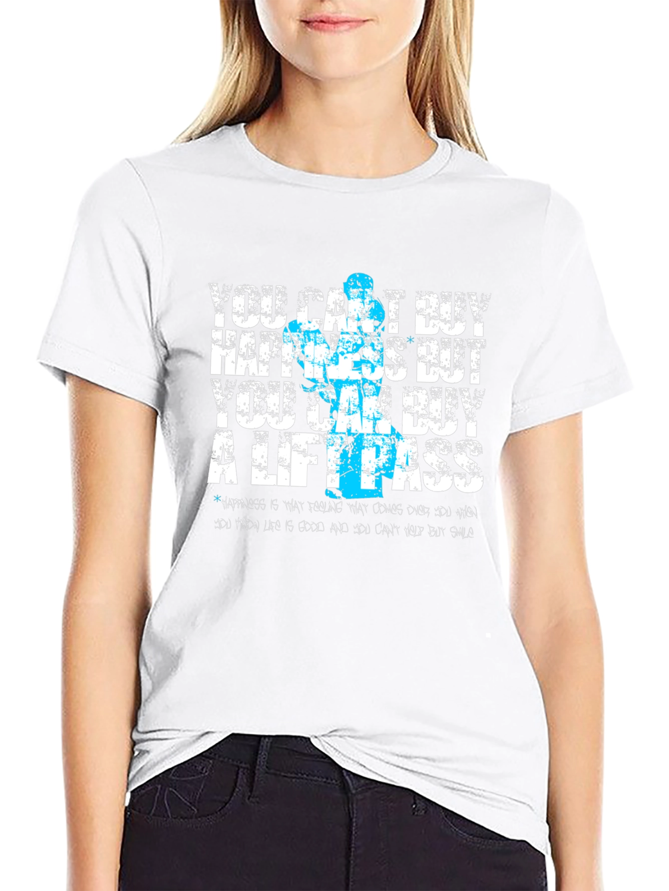 Funny Lift Pass T-Shirt - Cant Buy Happiness