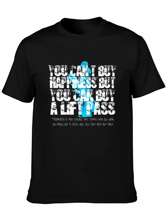 Funny Lift Pass T-Shirt - Cant Buy Happiness
