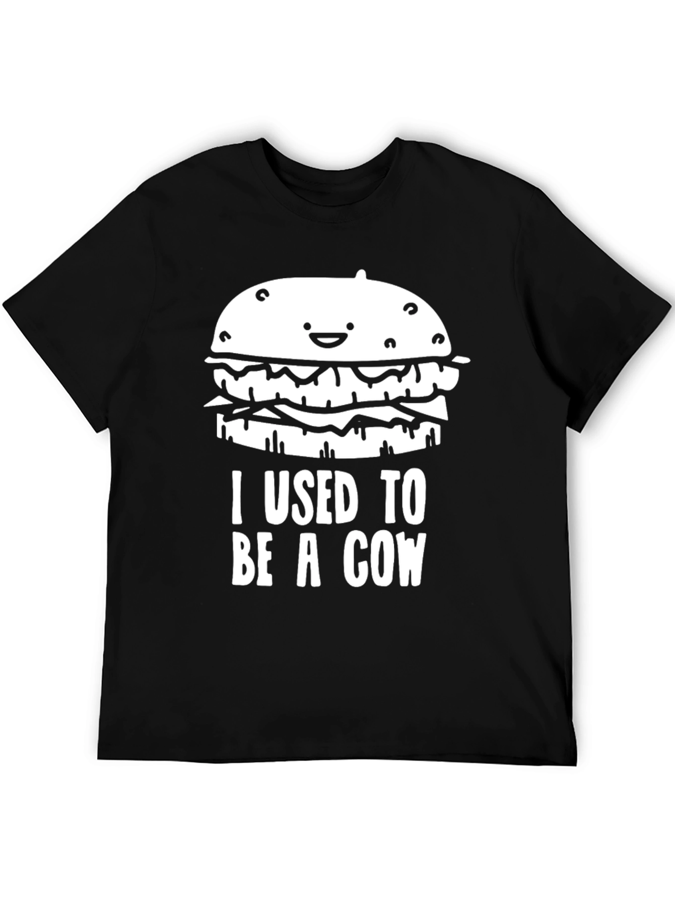 Funny I Used To Be A Cow Burger T-Shirt
