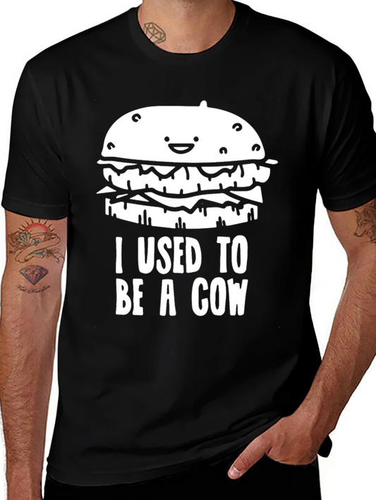 Funny I Used To Be A Cow Burger T-Shirt