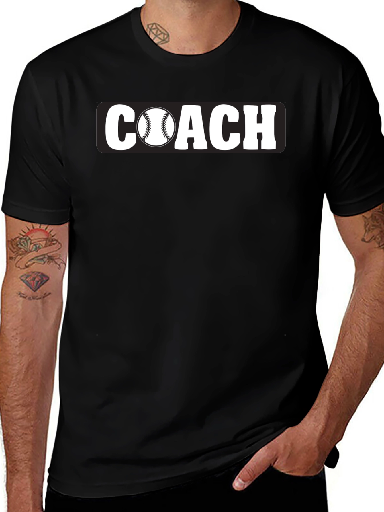 Baseball Coach T-Shirt - Black Graphic Tee