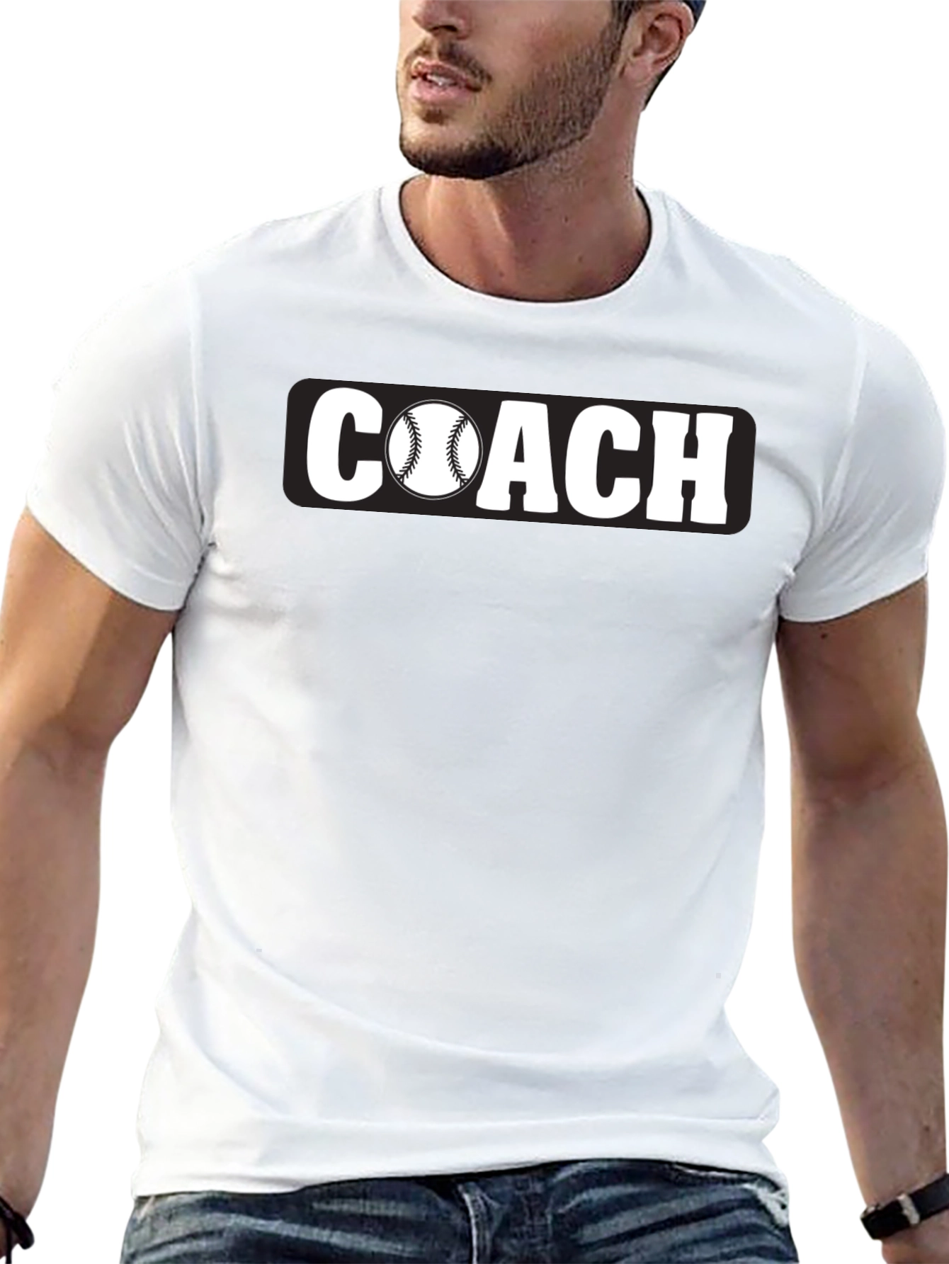 Baseball Coach T-Shirt - Black Graphic Tee
