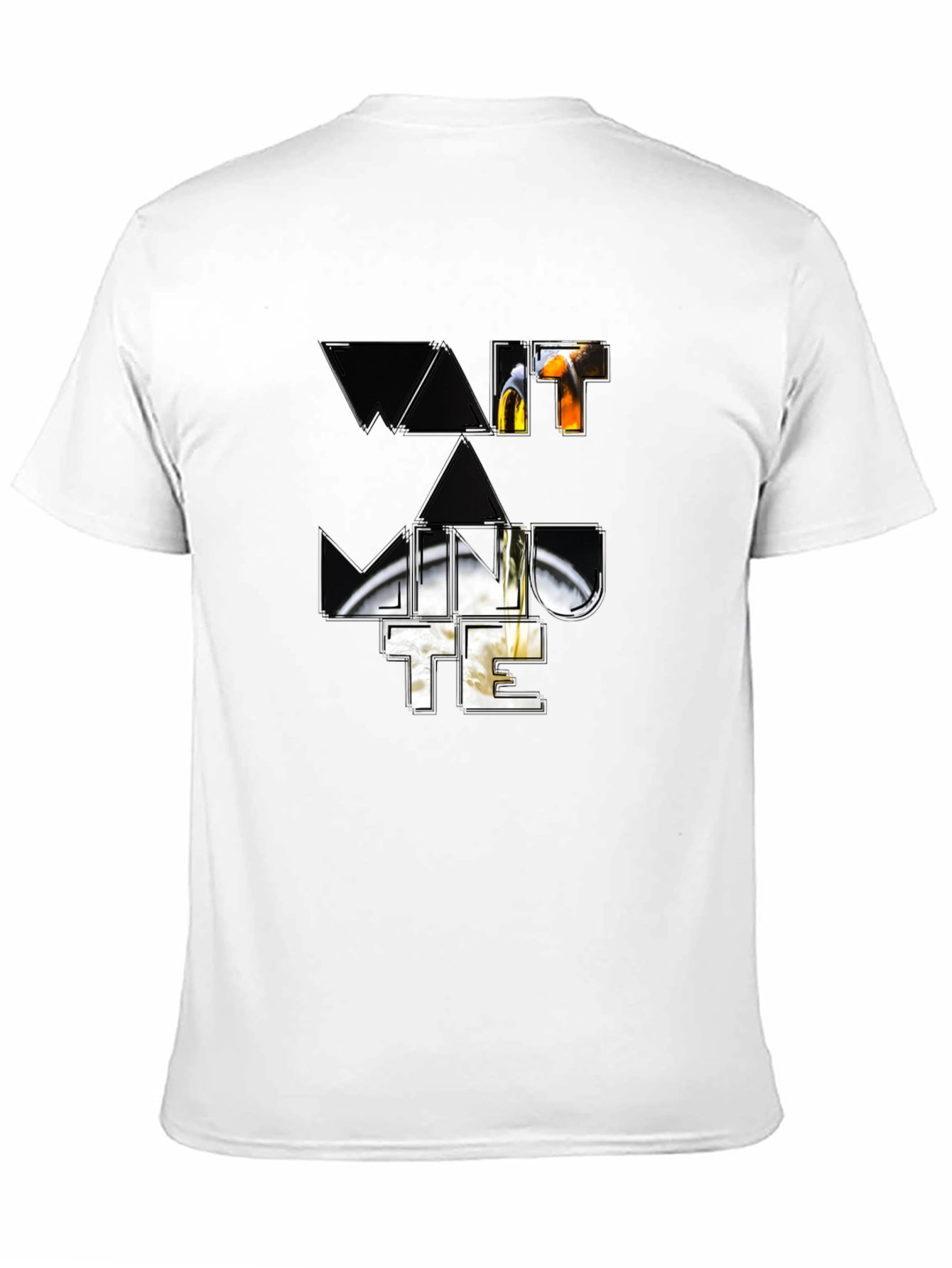 Wait A Minute Graphic Print Black T-Shirt