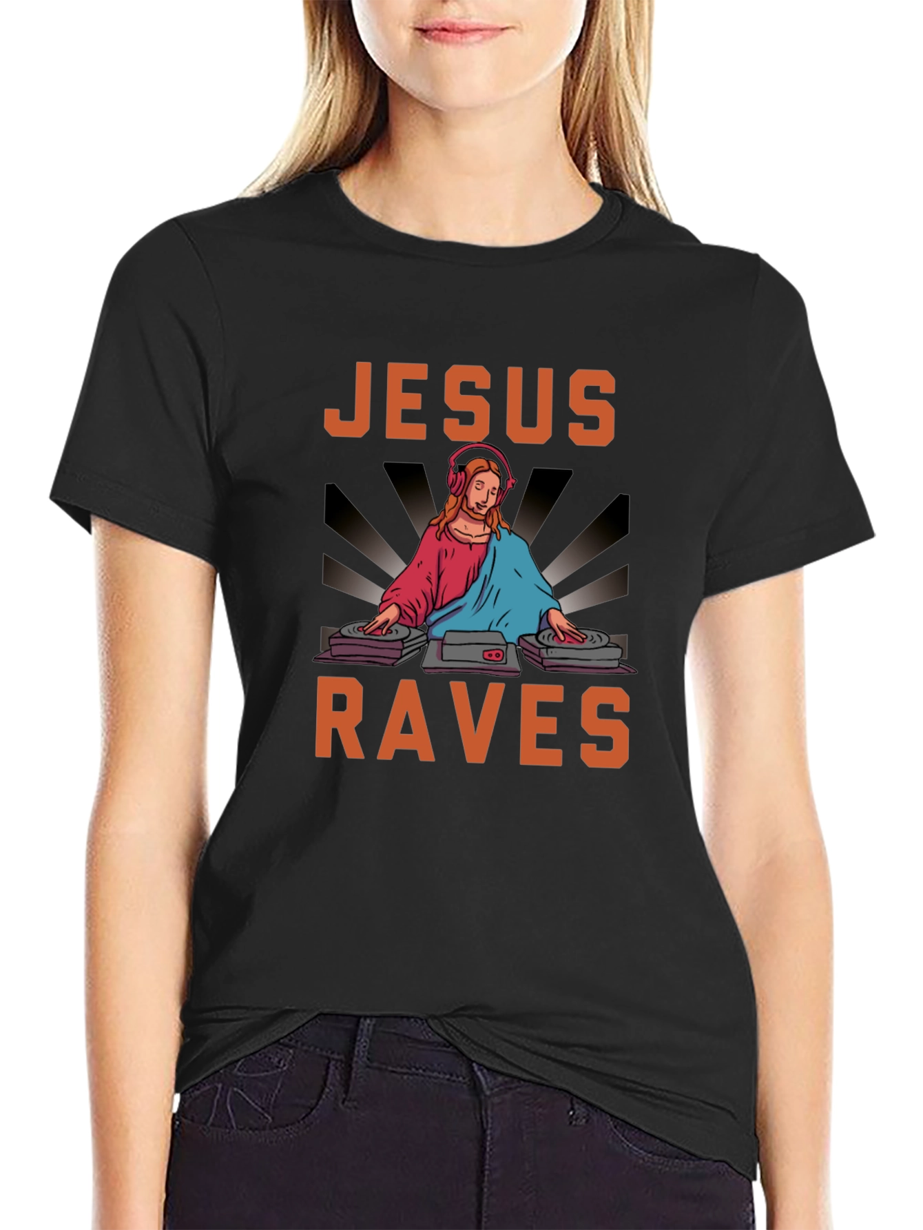 Jesus Raves Graphic Tee - Party All Night!