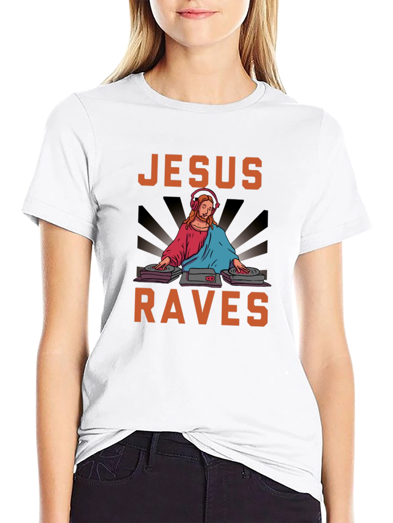 Jesus Raves Graphic Tee - Party All Night!