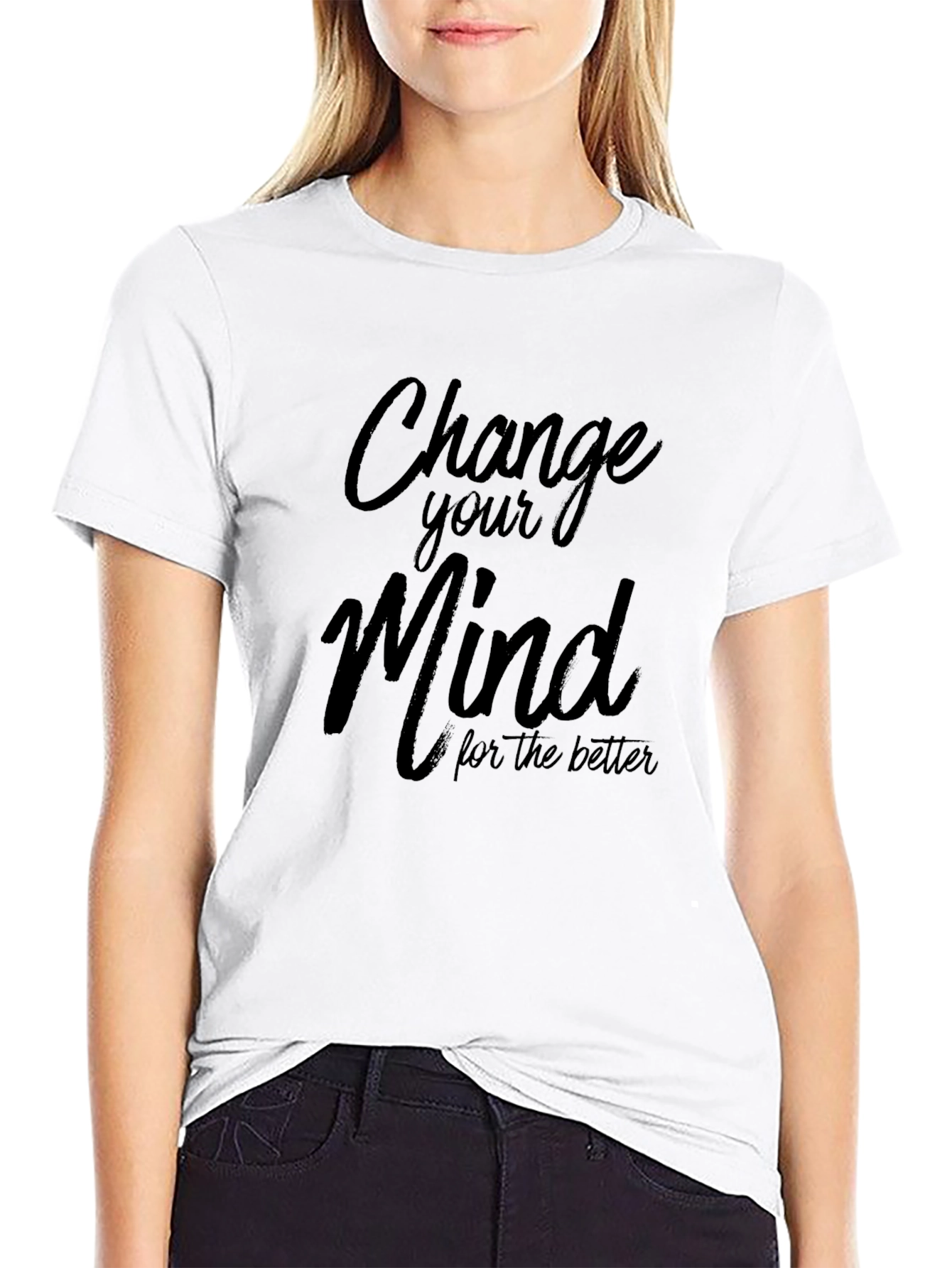 Change Your Mind Graphic Tee - Black Casual T-Shirt