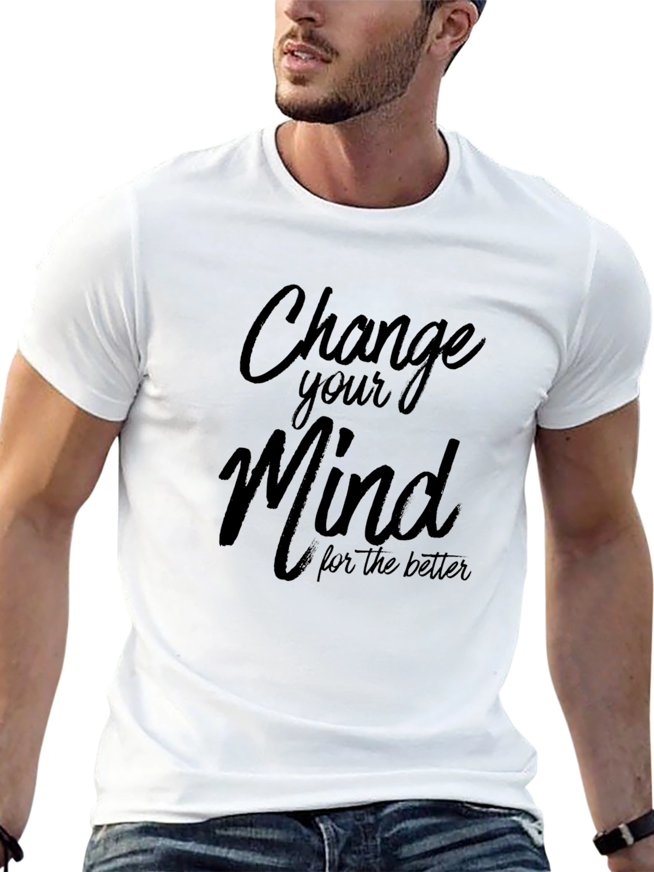 Change Your Mind Graphic Tee - Black Casual T-Shirt