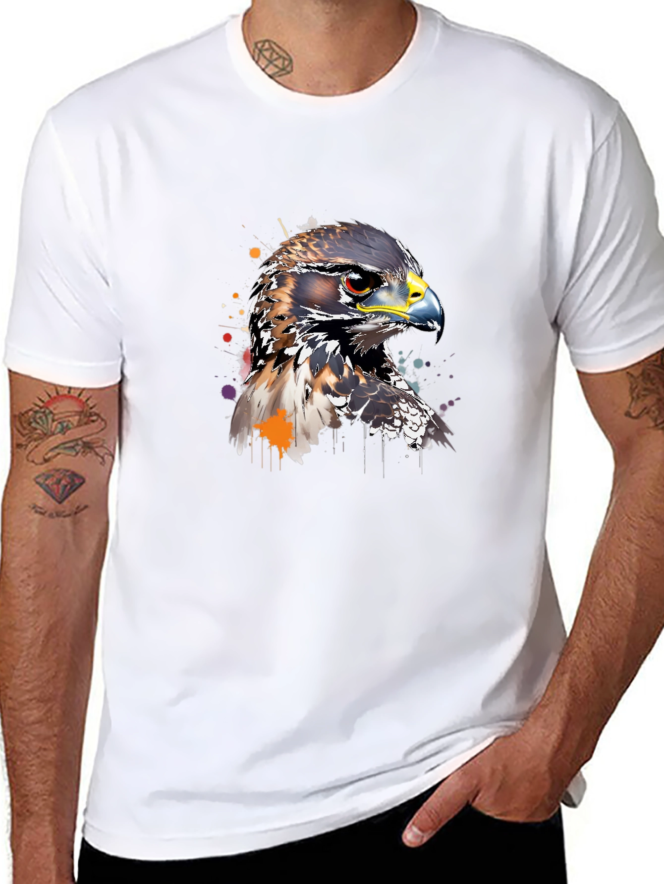 Hawk Graphic Print T-Shirt