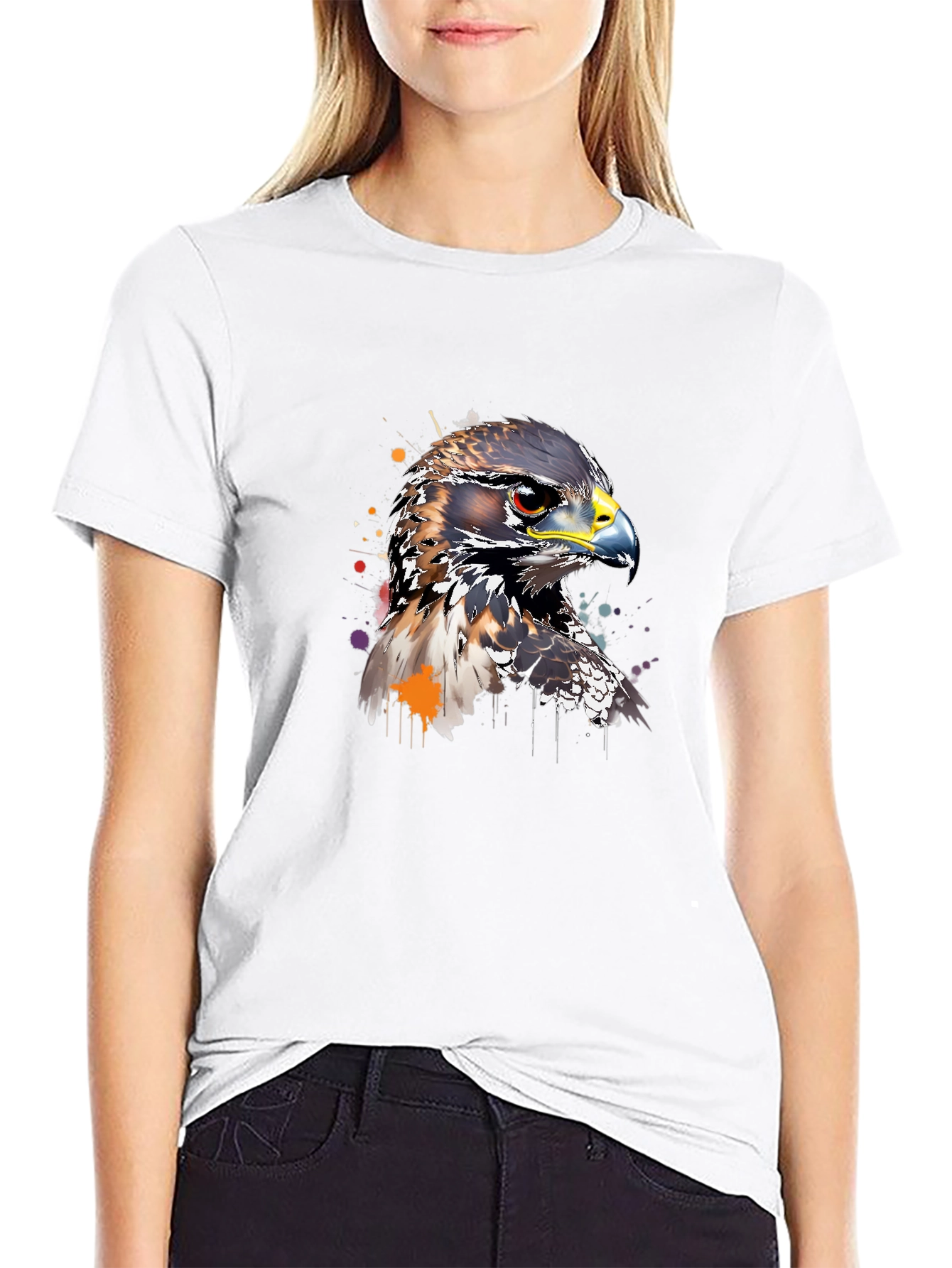 Hawk Graphic Print T-Shirt