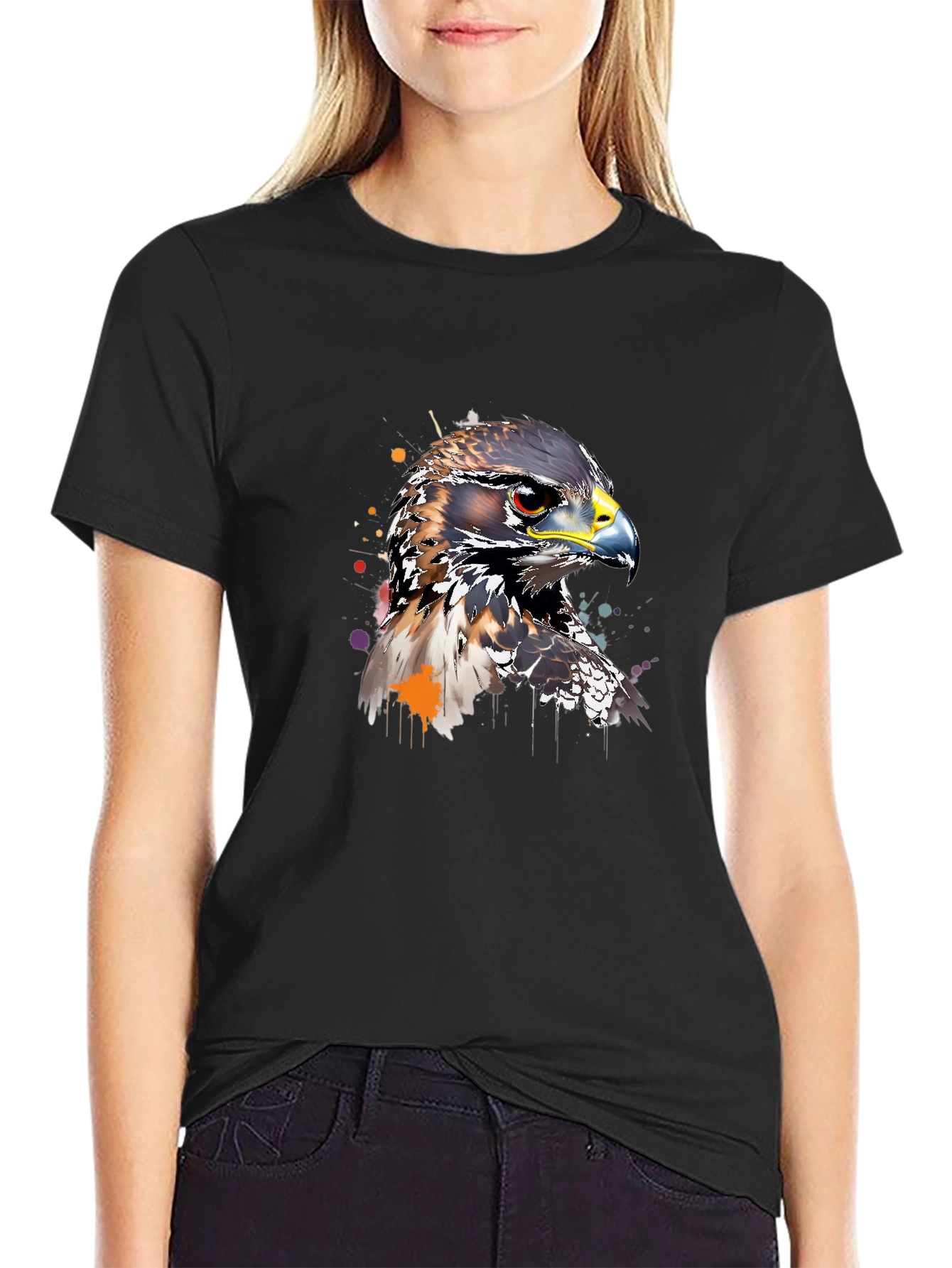 Hawk Graphic Print T-Shirt