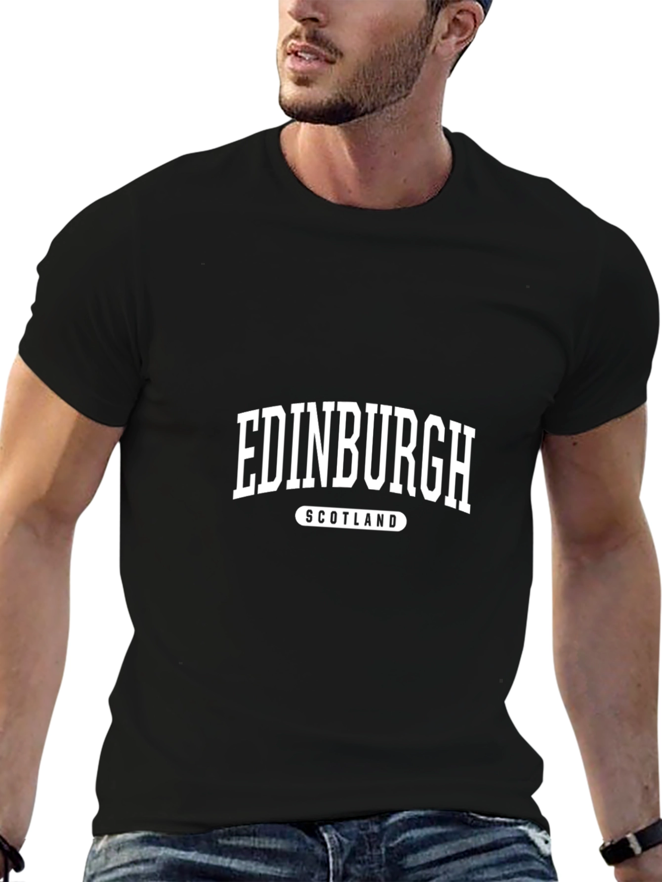 Edinburgh Scotland Graphic Tee - Black