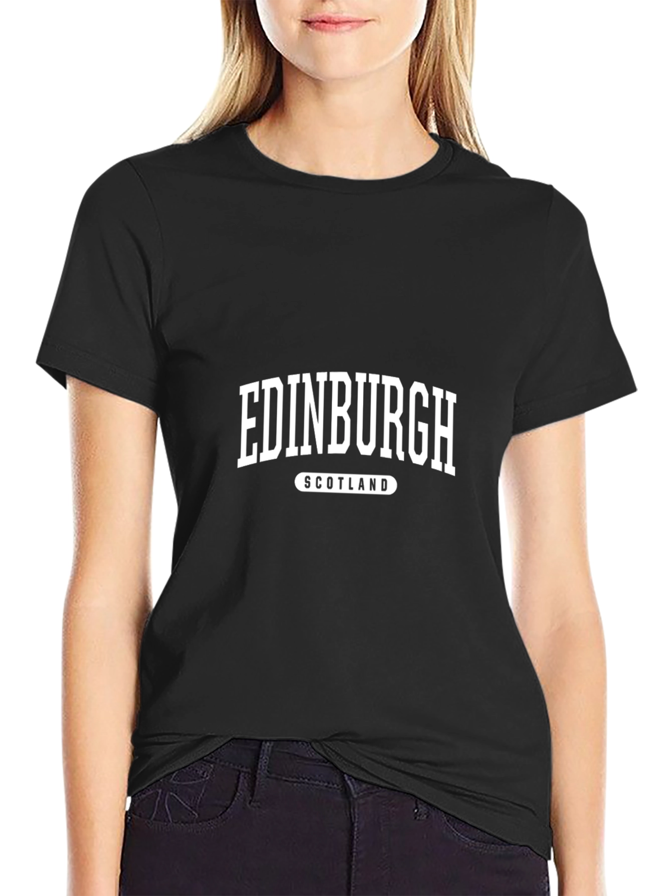 Edinburgh Scotland Graphic Tee - Black