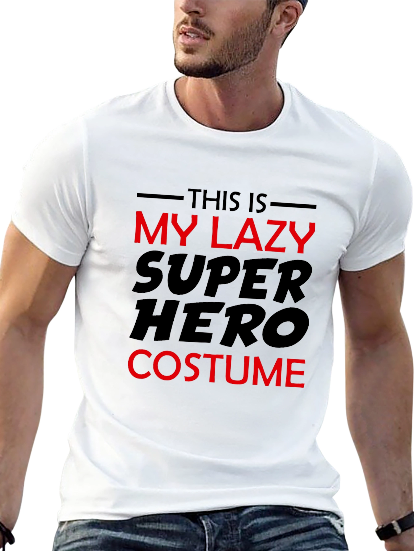 Funny Lazy Superhero Costume T-Shirt