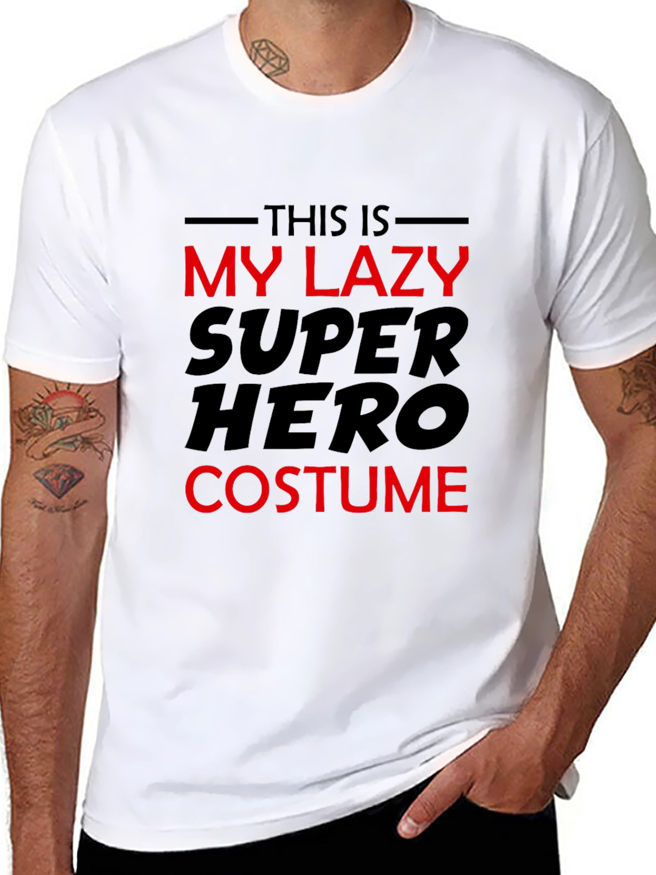 Funny Lazy Superhero Costume T-Shirt