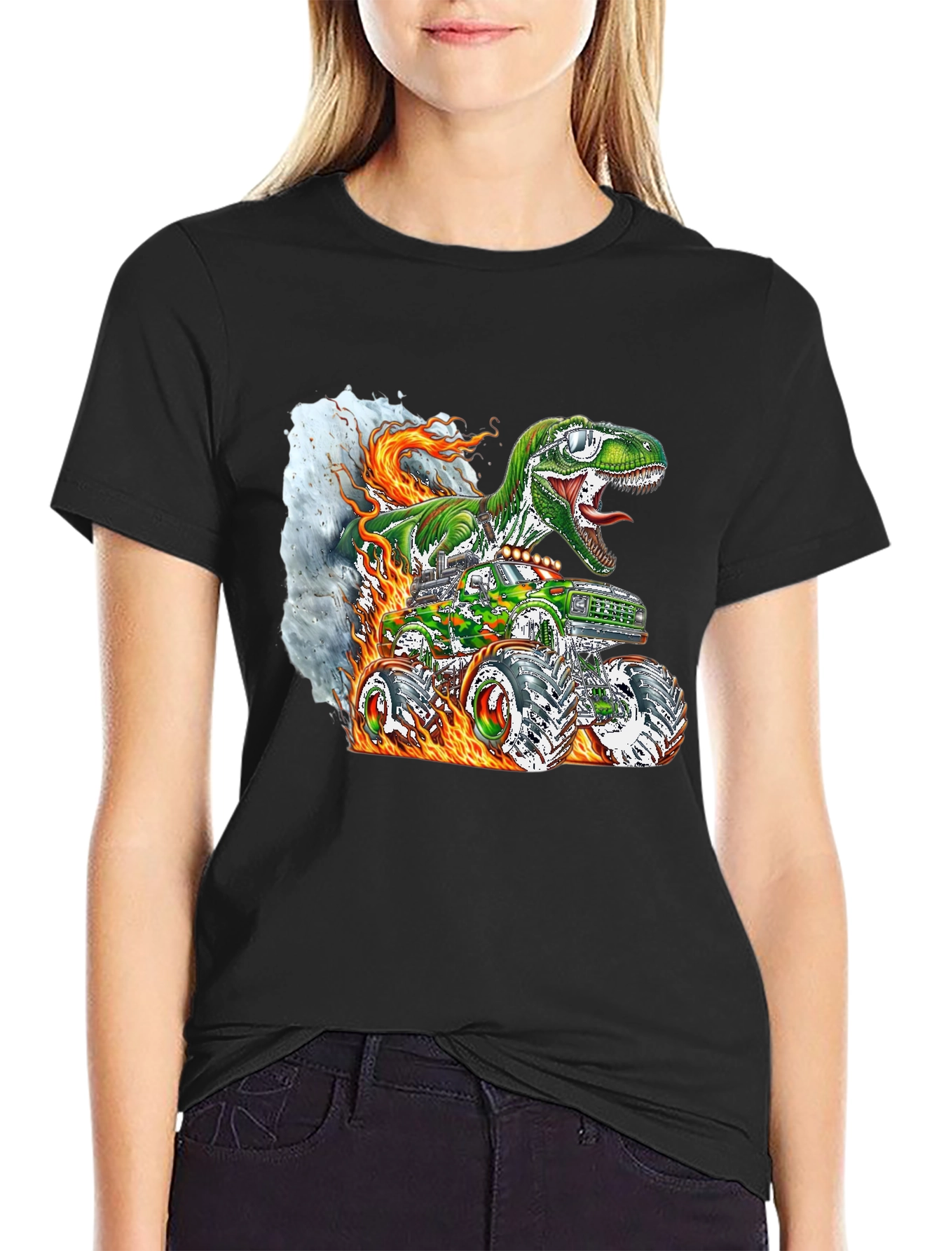 Dino Truck T-Shirt - Cool Graphic Tee