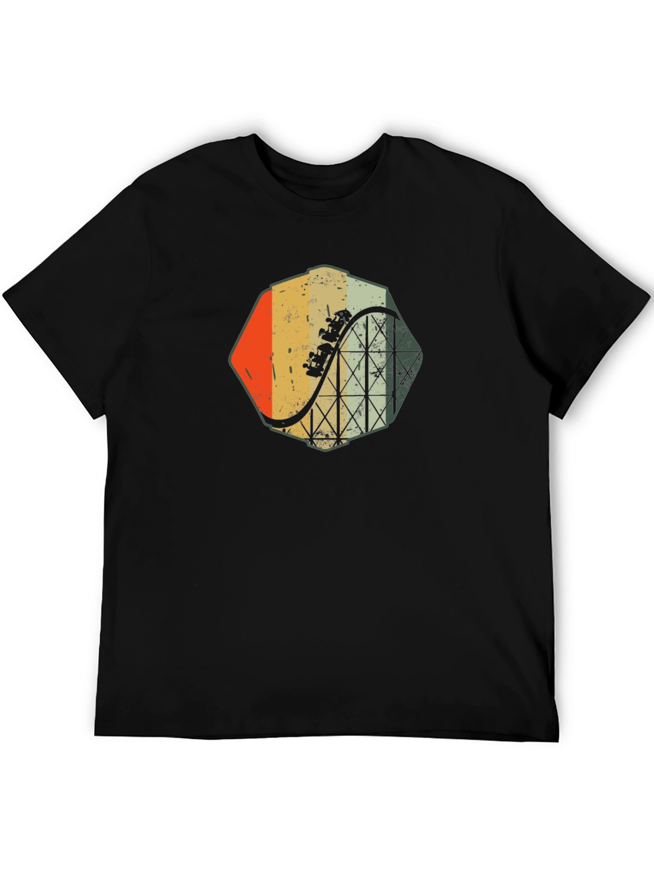 Retro Roller Coaster Graphic Tee - Thrill Ride Style