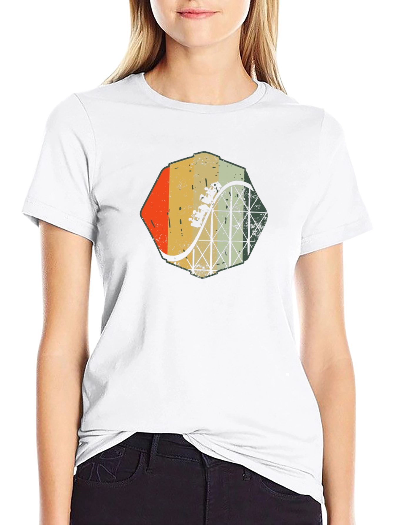 Retro Roller Coaster Graphic Tee - Thrill Ride Style