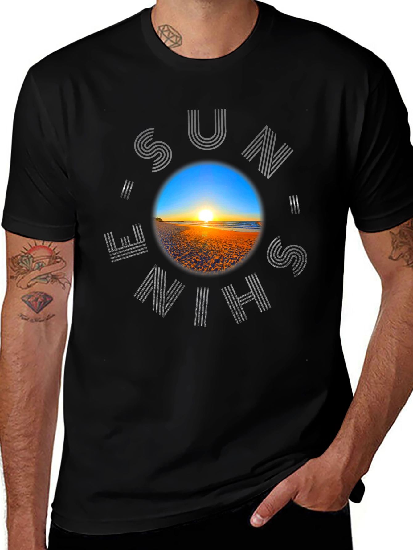 Sunshine Beach Graphic Black T-Shirt