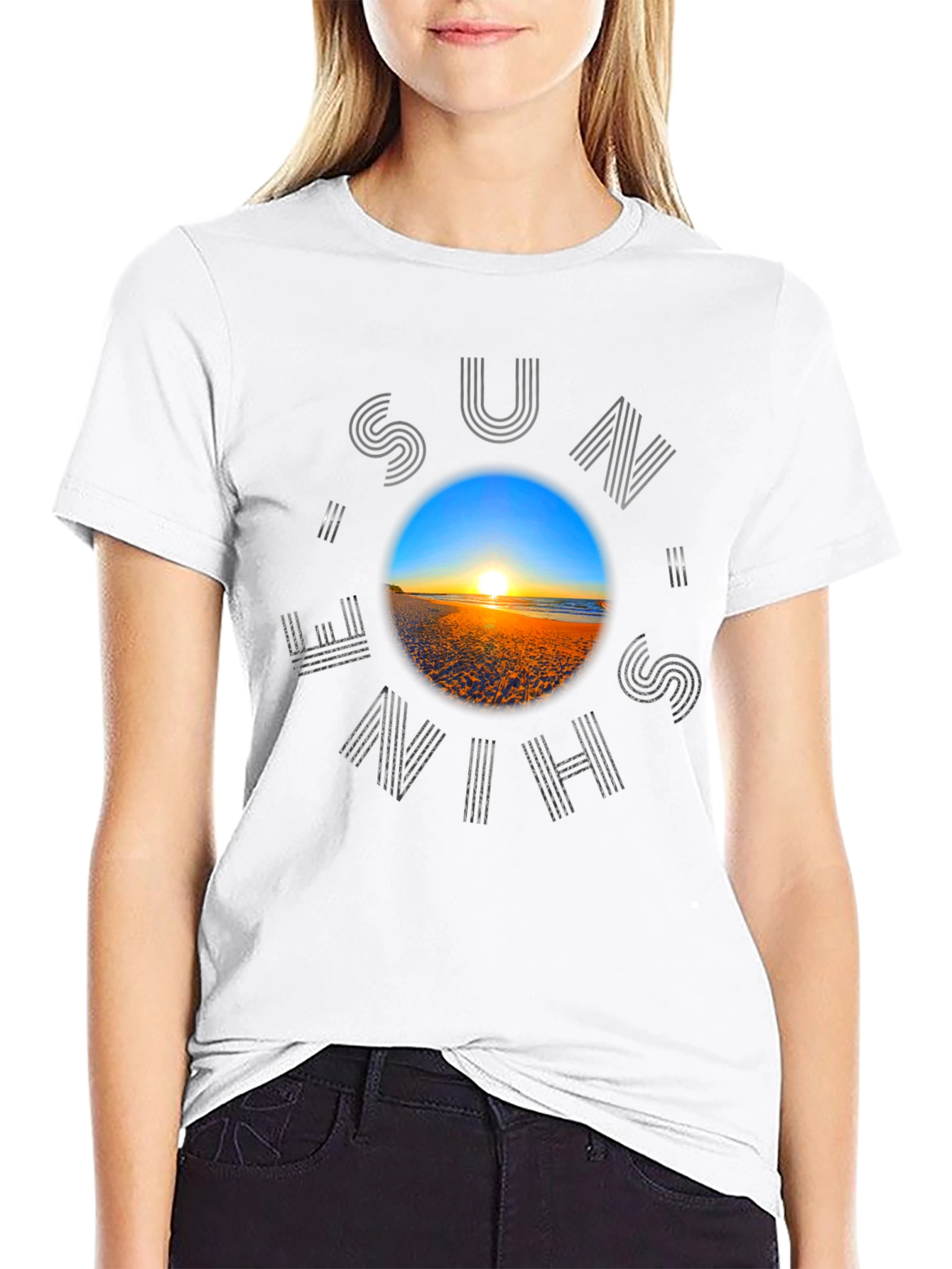 Sunshine Beach Graphic Black T-Shirt