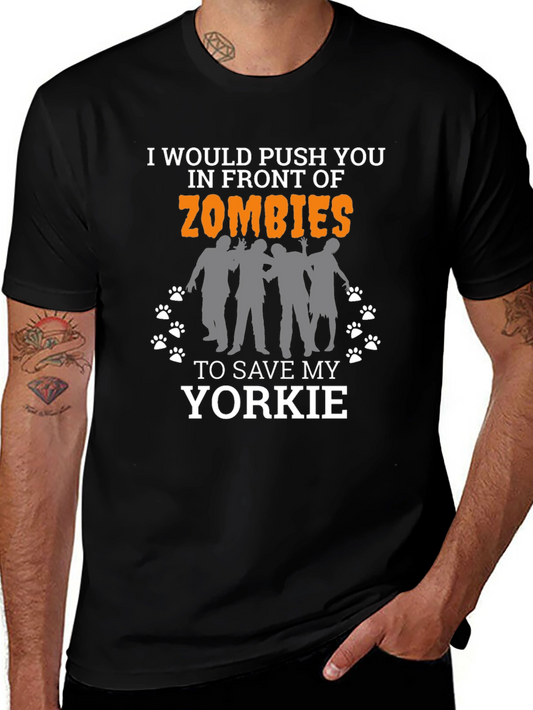 Funny Zombie Yorkie T-Shirt