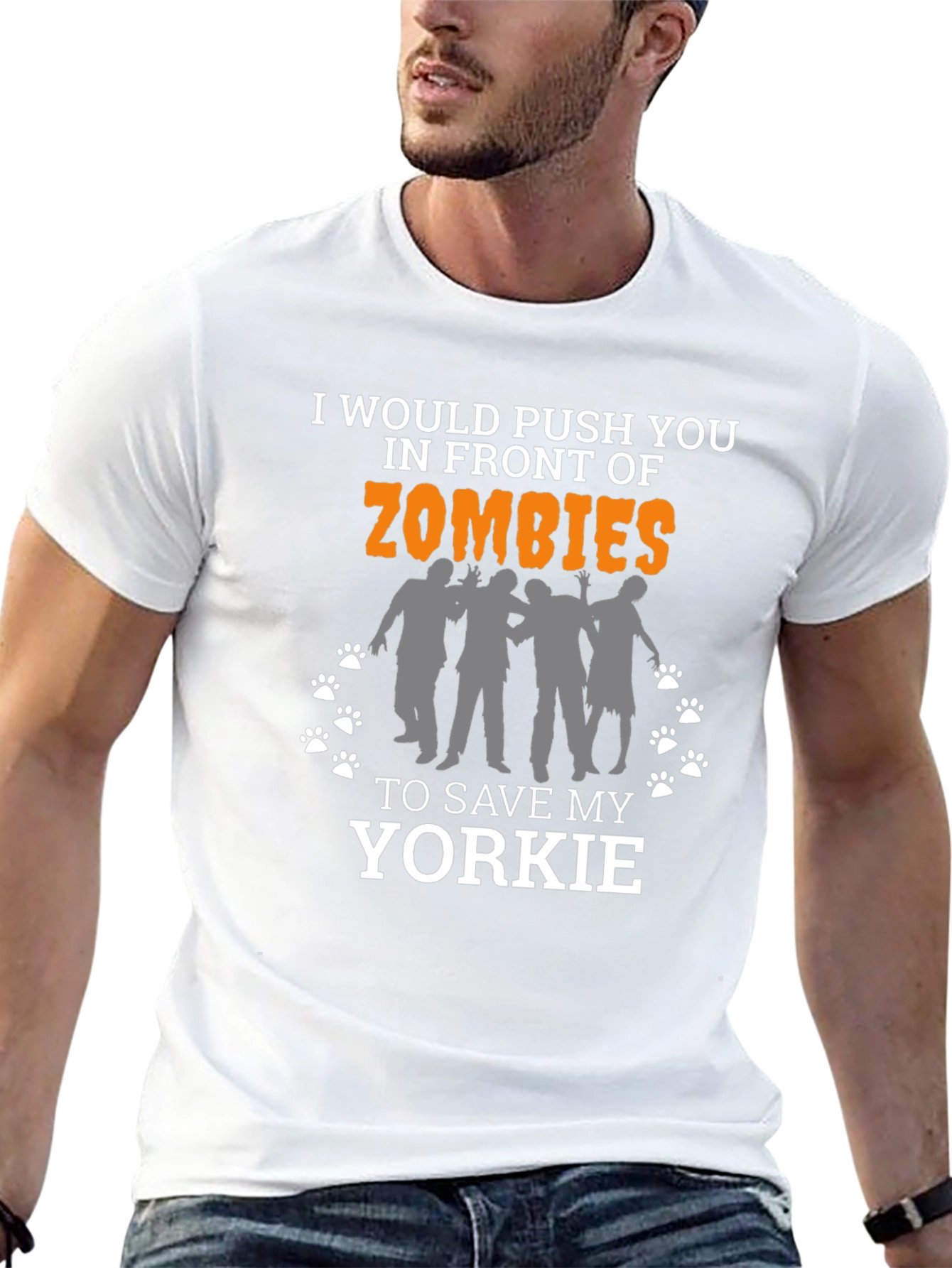 Funny Zombie Yorkie T-Shirt