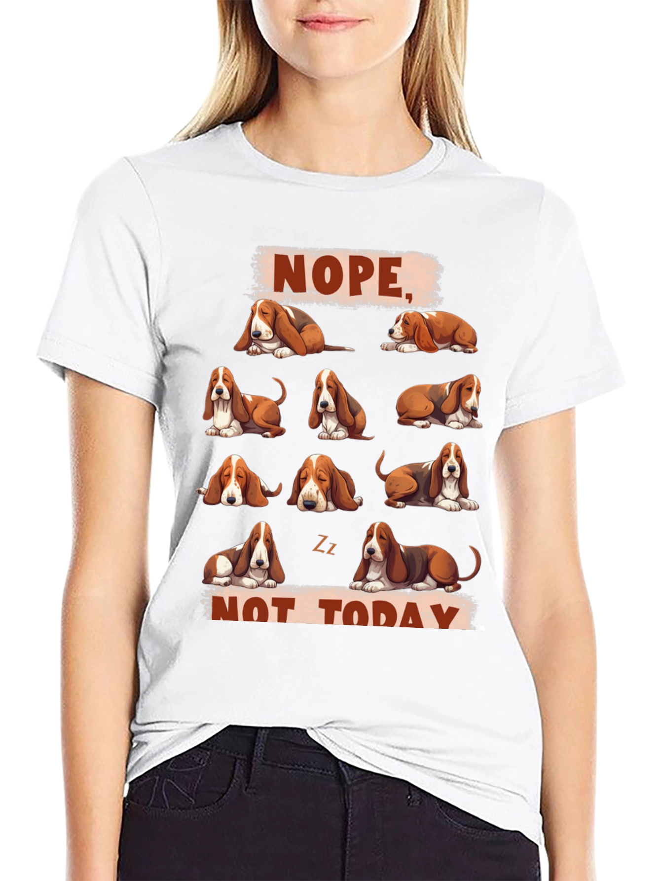 Nope Not Today Basset Hound T-Shirt