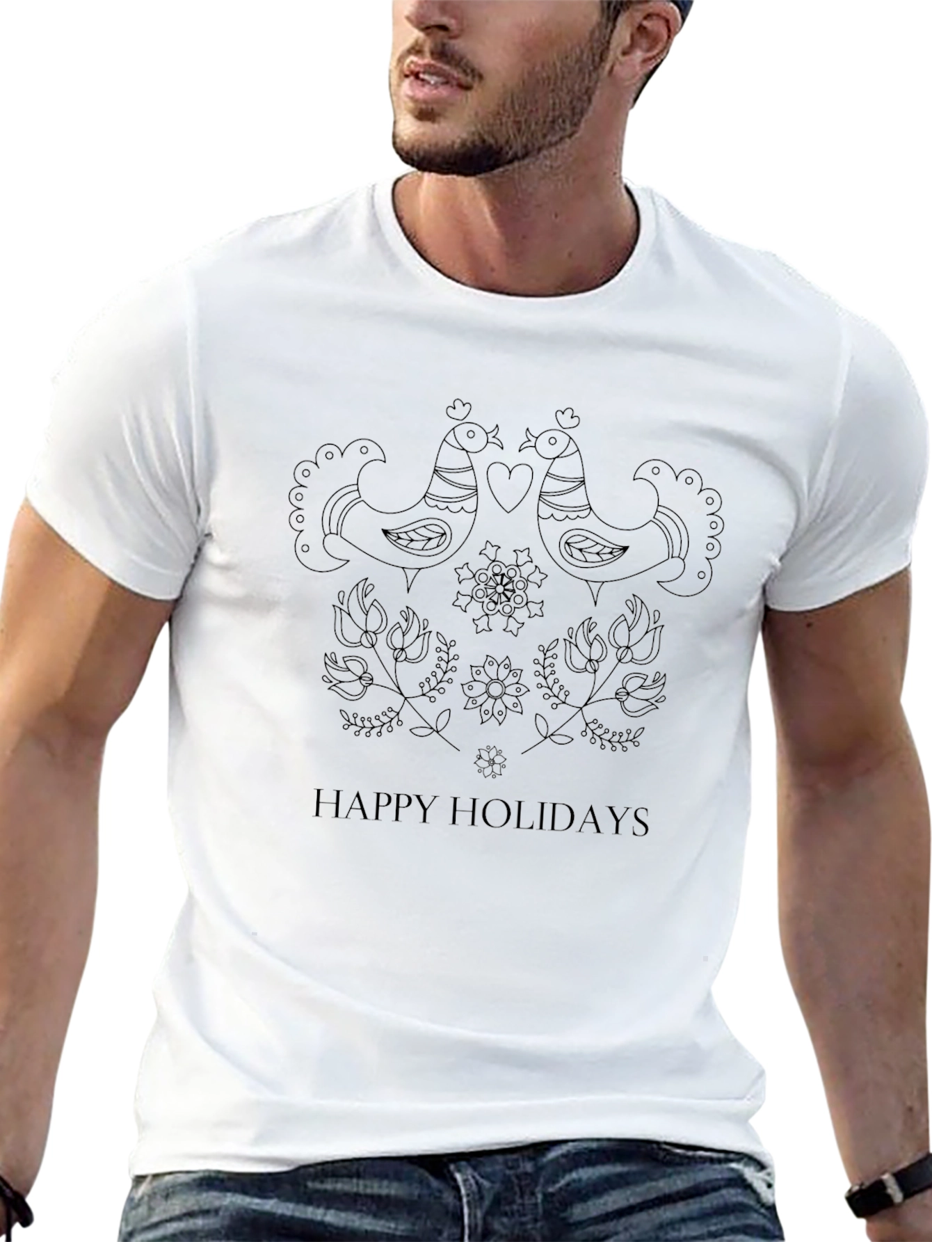 Festive Holiday Birds Graphic Tee