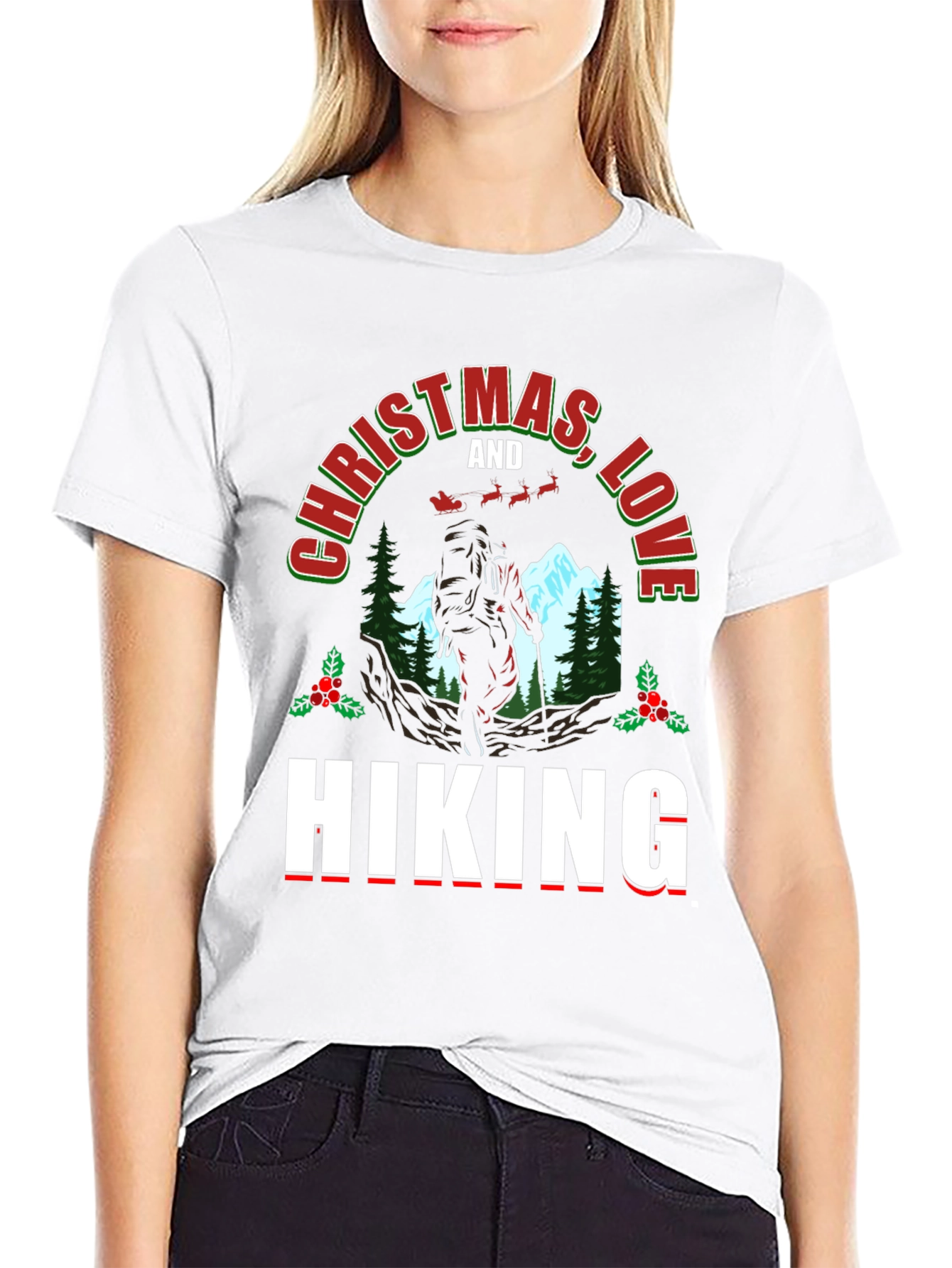 Christmas Love Hiking T-Shirt