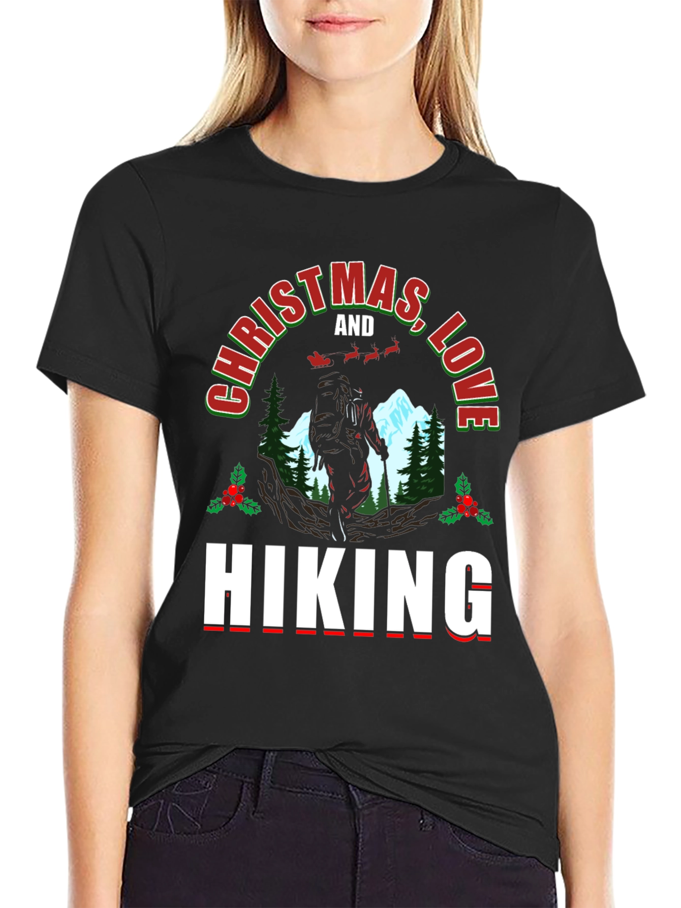 Christmas Love Hiking T-Shirt