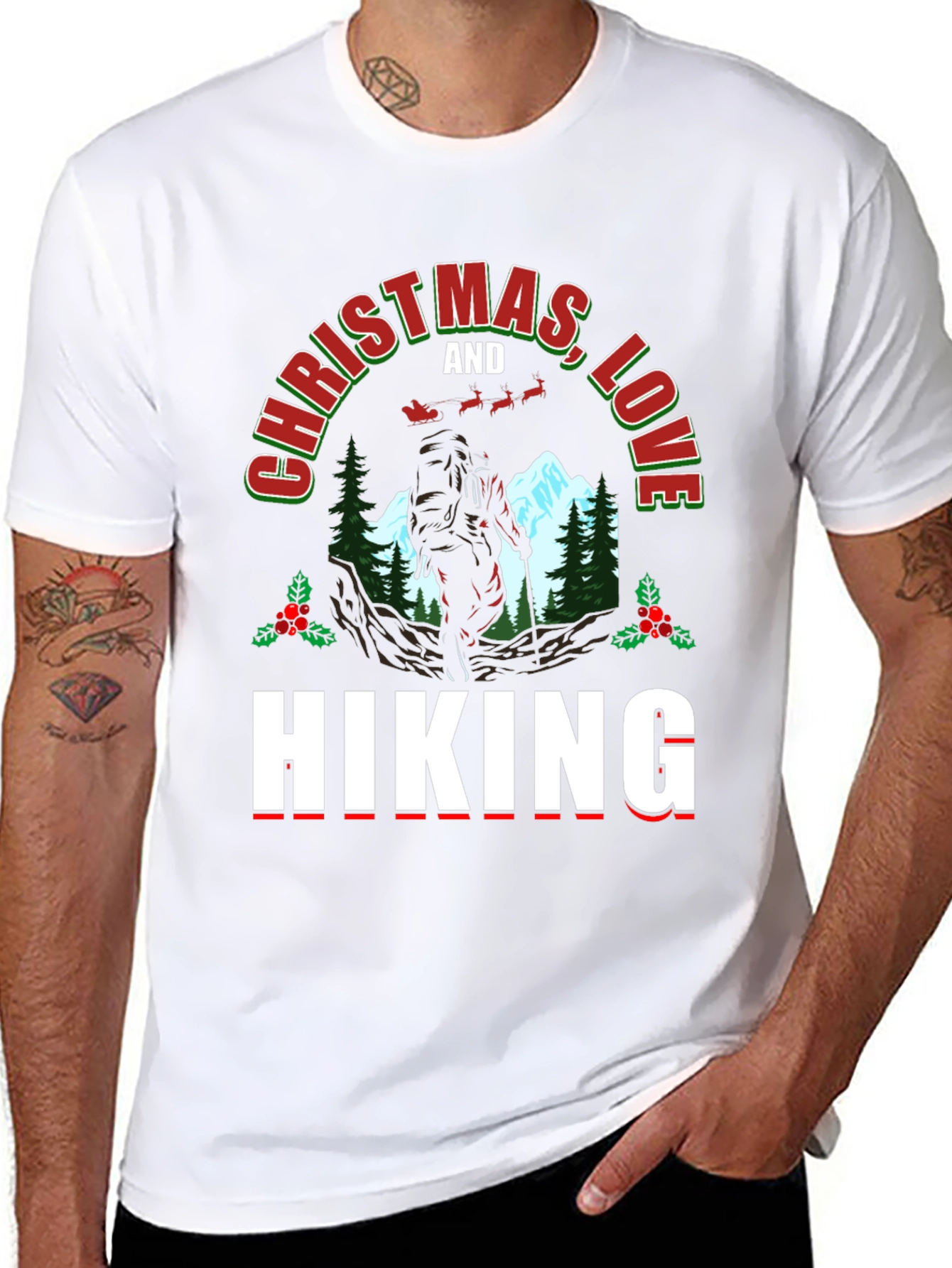 Christmas Love Hiking T-Shirt