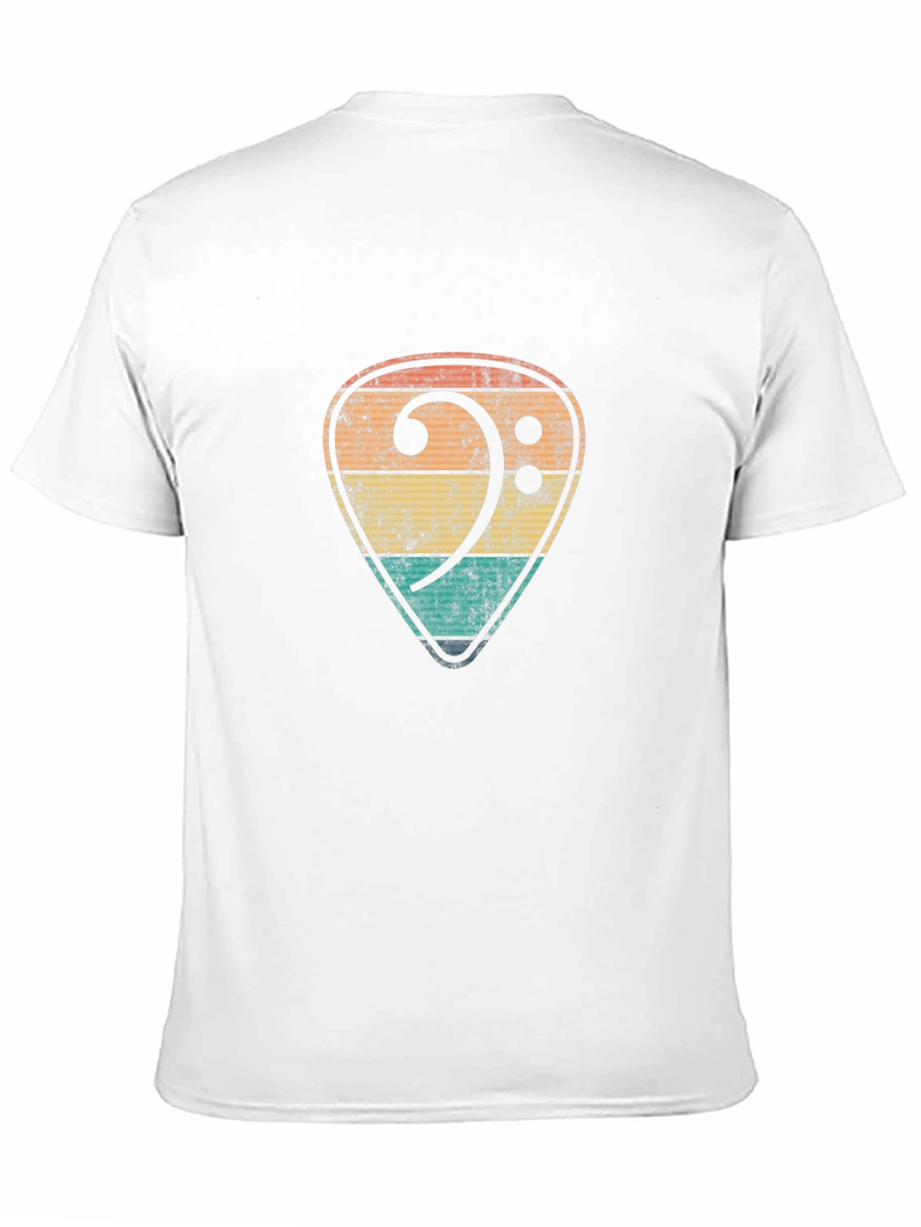 Retro Bass Clef Guitar Pick T-Shirt