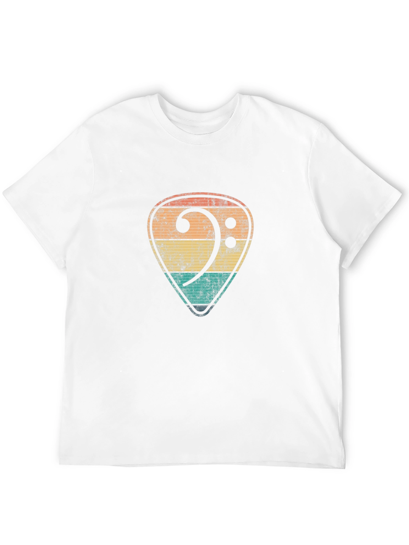 Retro Bass Clef Guitar Pick T-Shirt