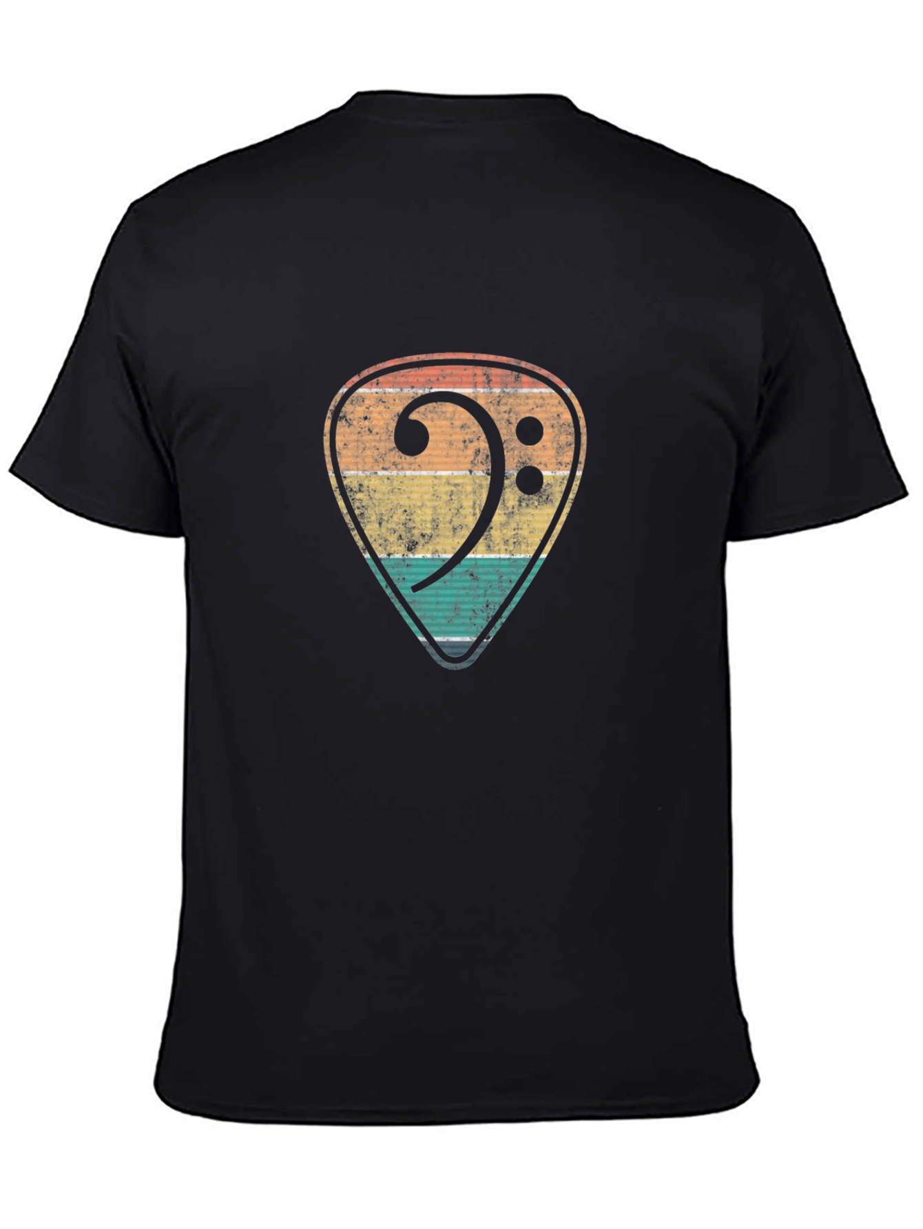 Retro Bass Clef Guitar Pick T-Shirt