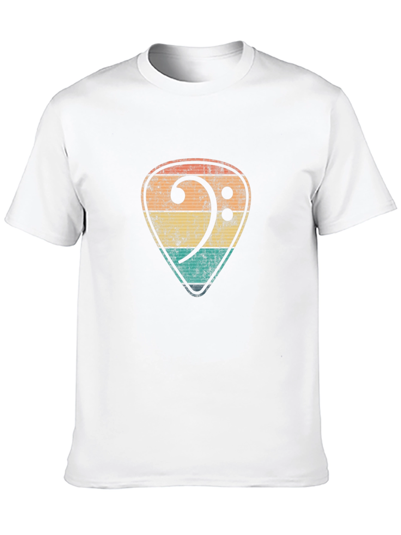 Retro Bass Clef Guitar Pick T-Shirt